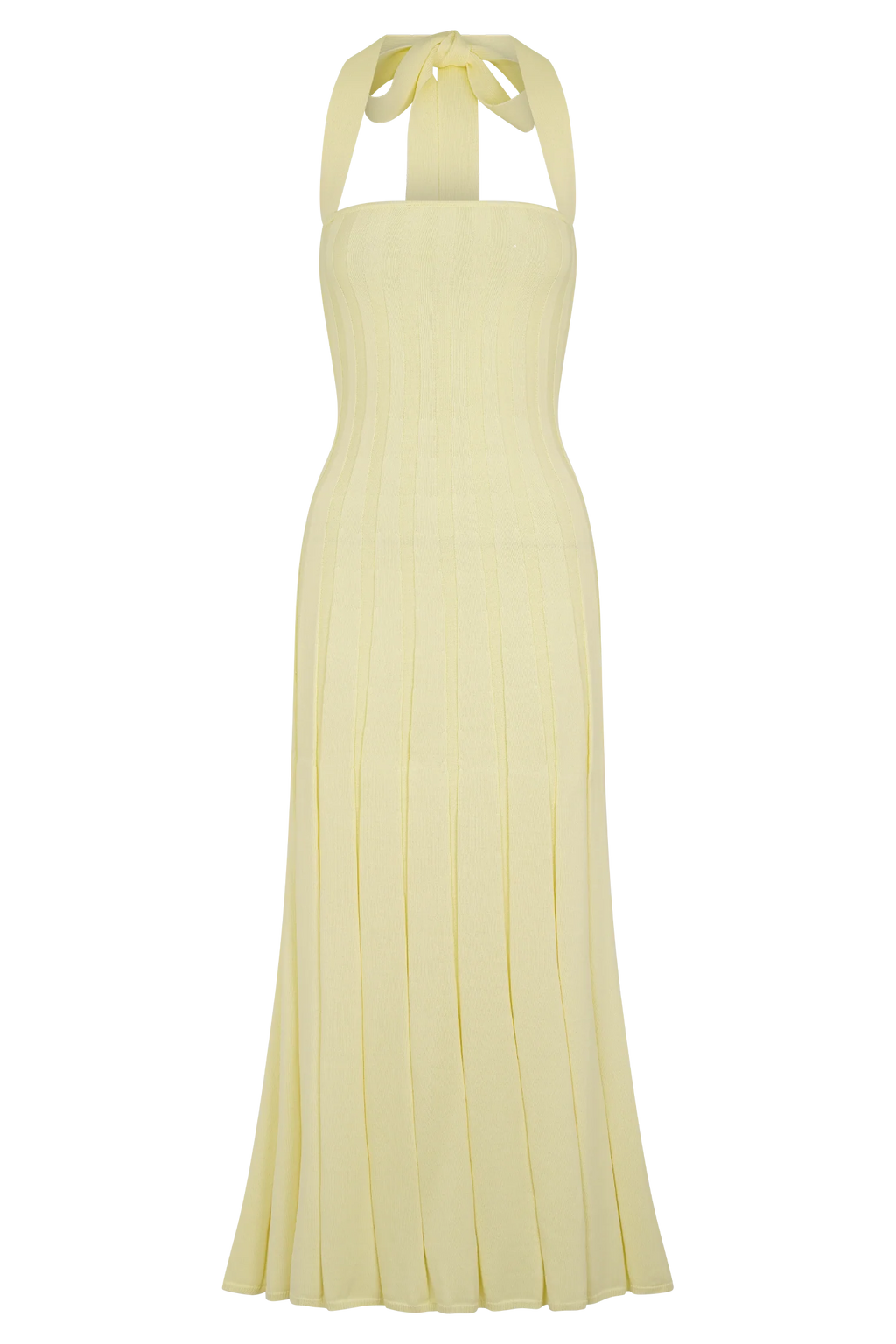Jacqui Halter Knit Midi Dress - Lemon