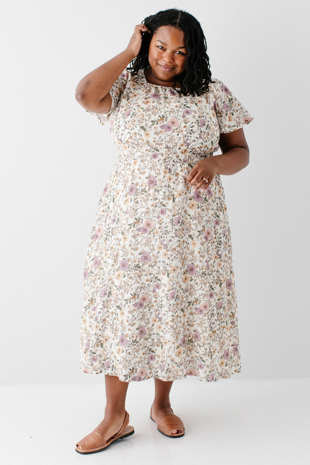 'Cynthia' Morning Glory Cotton Gauze Dress