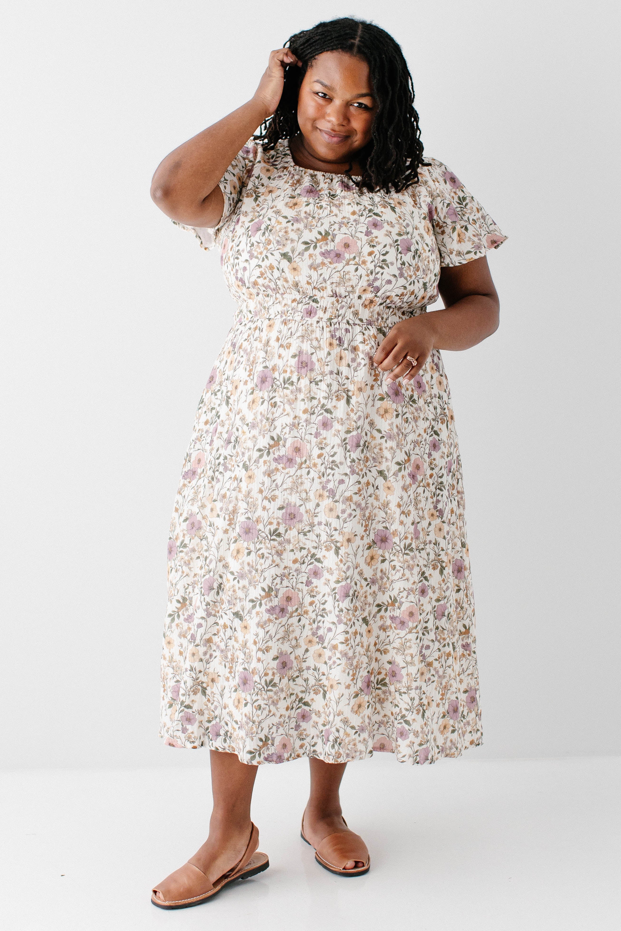 'Cynthia' Morning Glory Cotton Gauze Dress