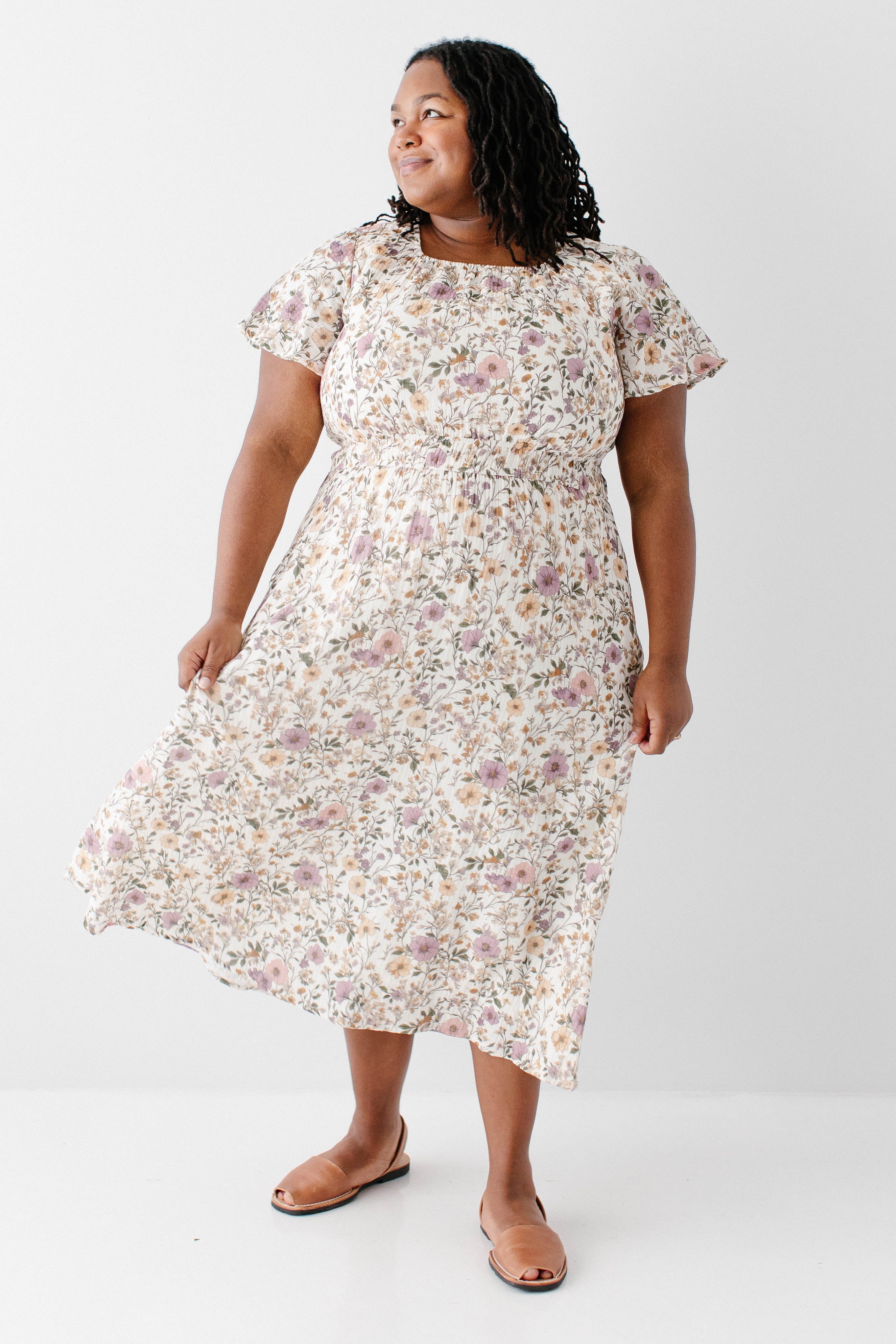 'Cynthia' Morning Glory Cotton Gauze Dress