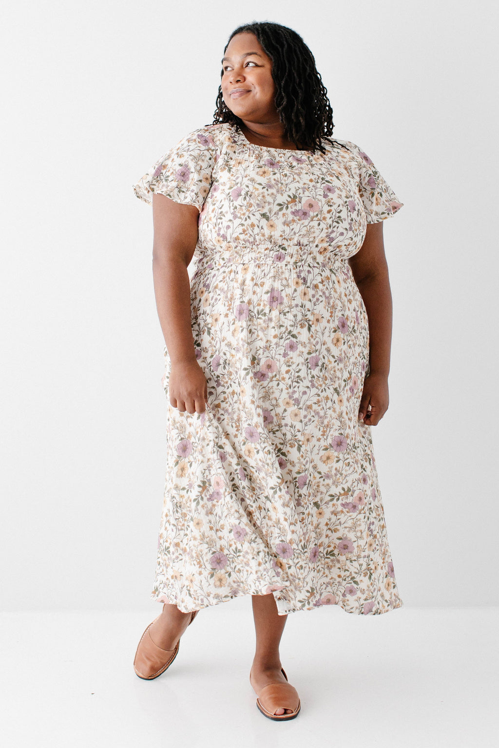 'Cynthia' Morning Glory Cotton Gauze Dress