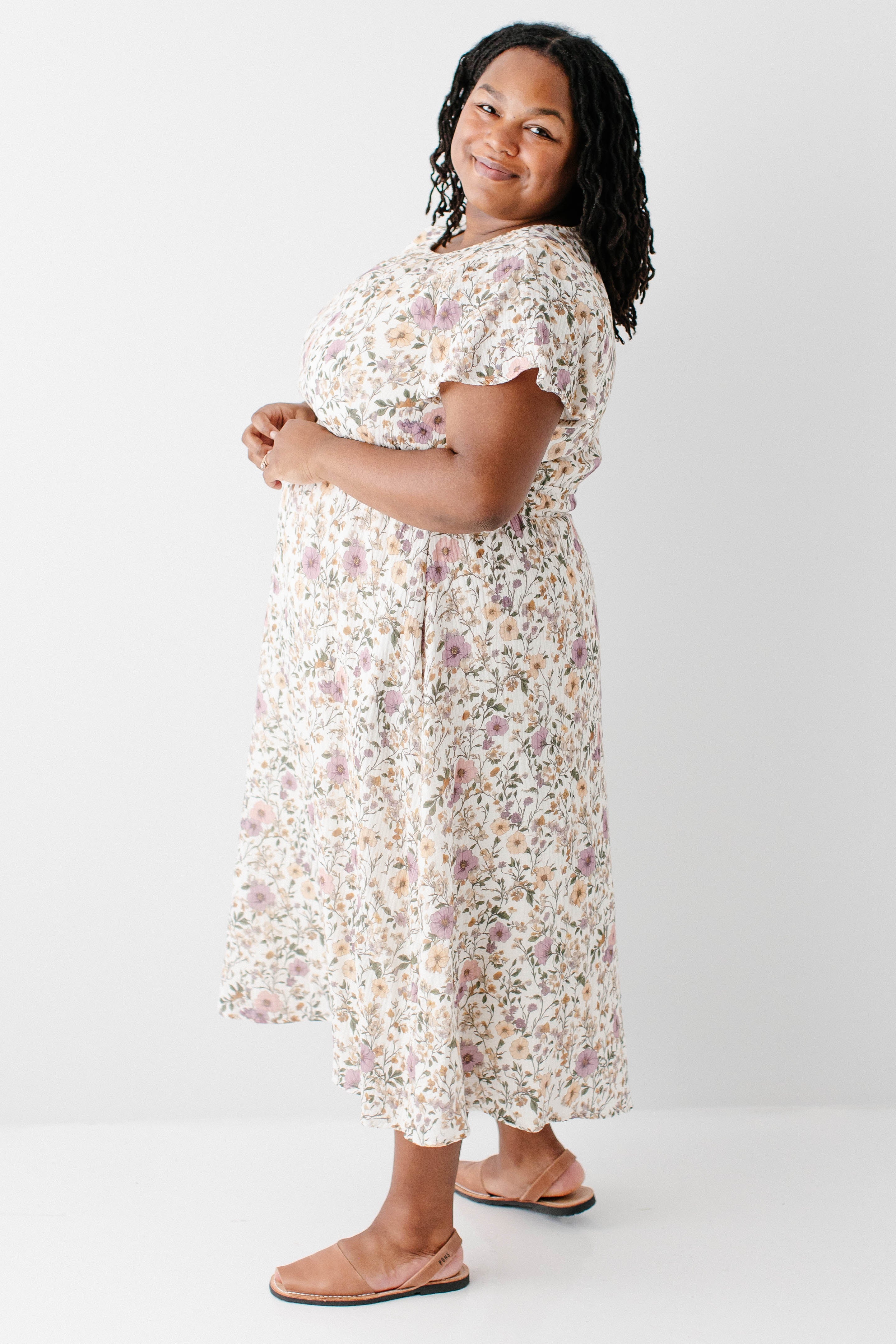 'Cynthia' Morning Glory Cotton Gauze Dress
