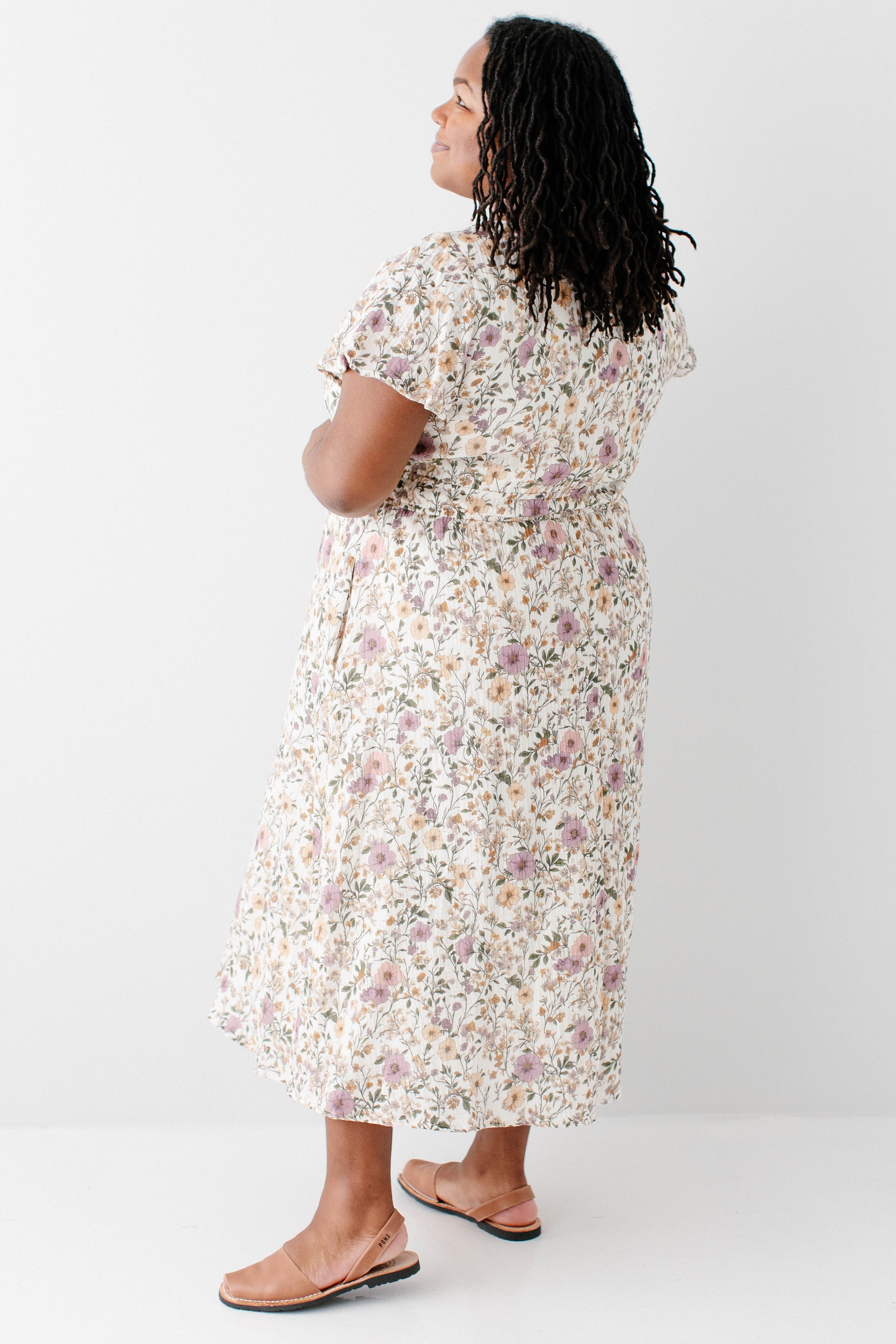 'Cynthia' Morning Glory Cotton Gauze Dress