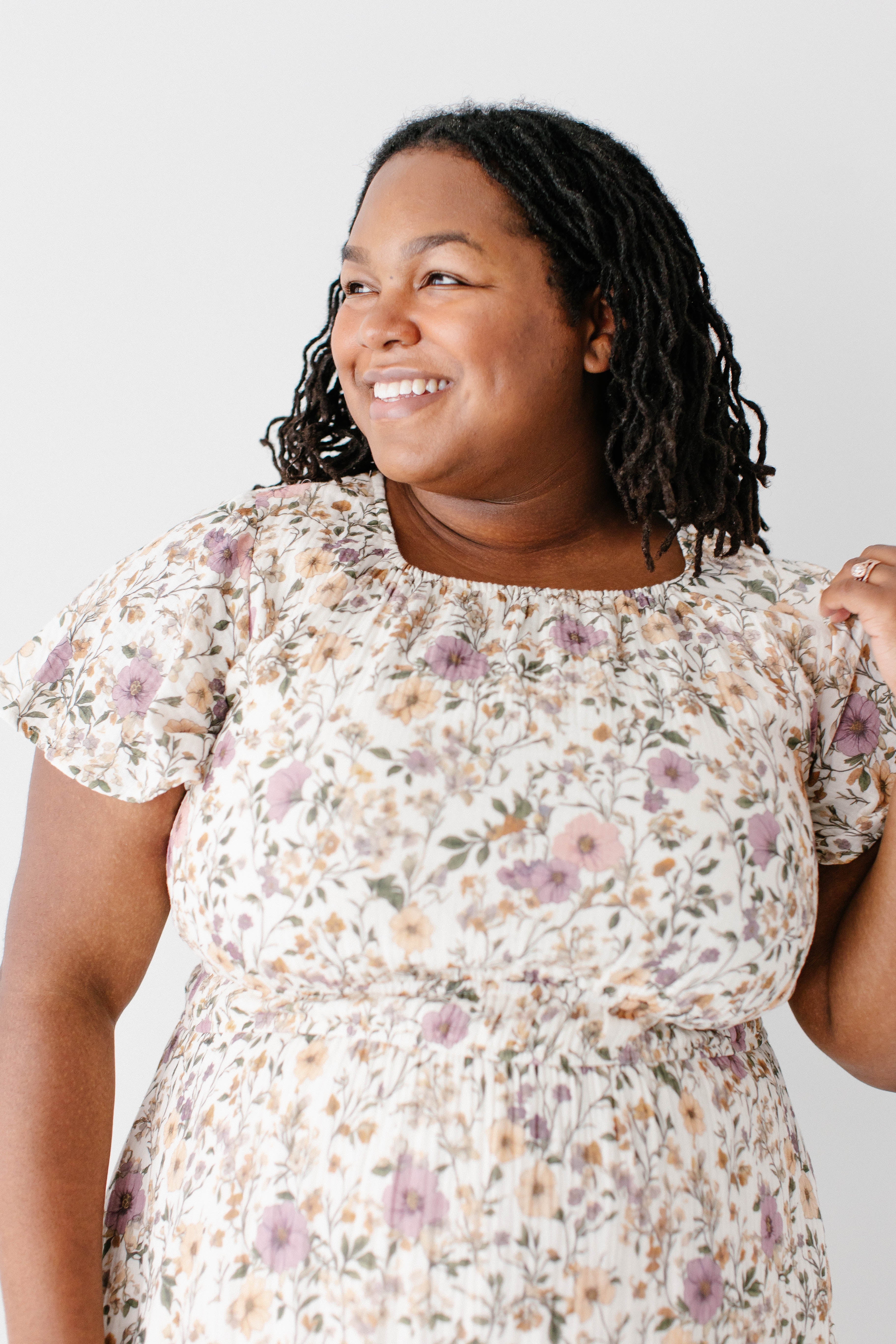 'Cynthia' Morning Glory Cotton Gauze Dress