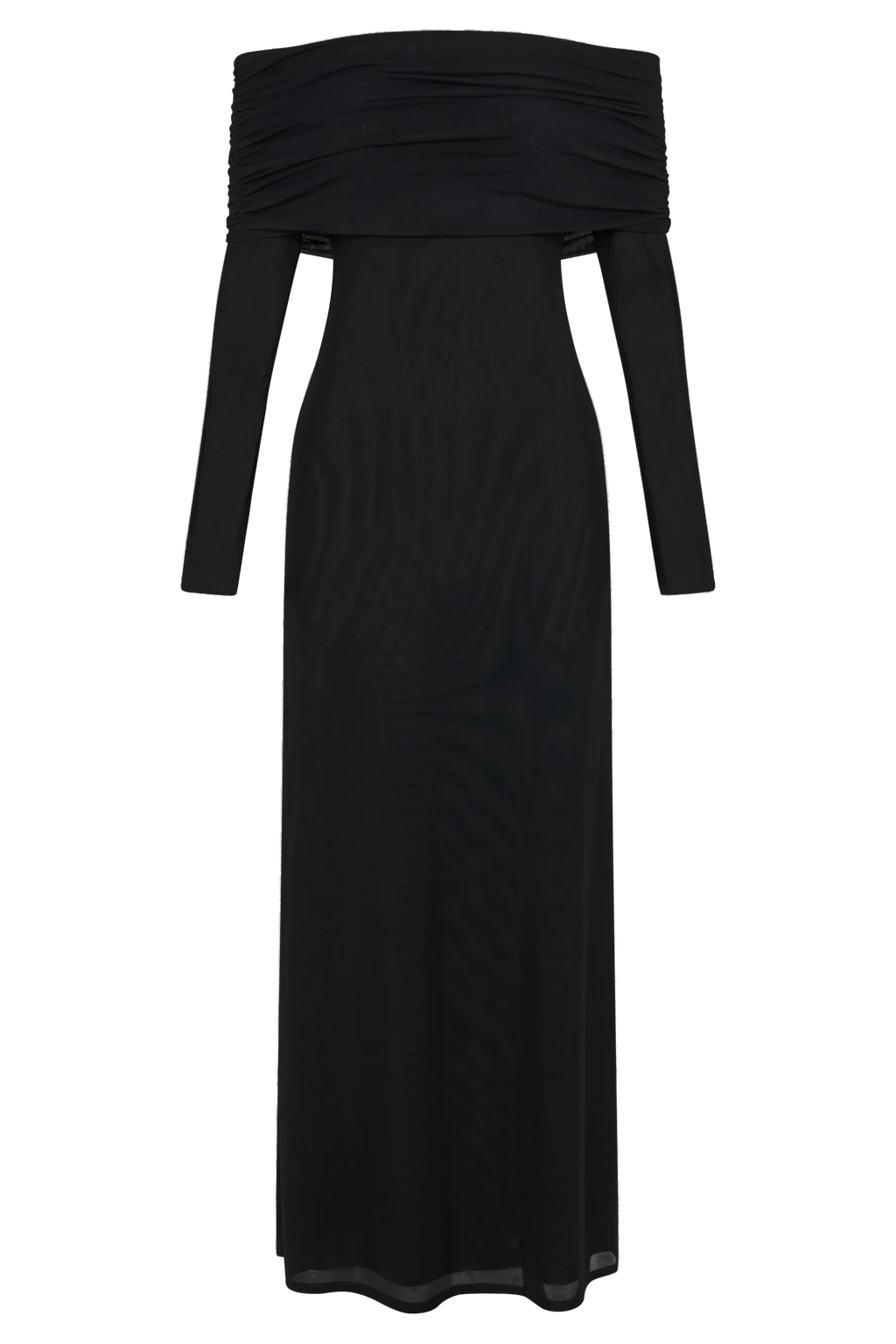 Josie Off Shoulder Mesh Maxi Dress - Black