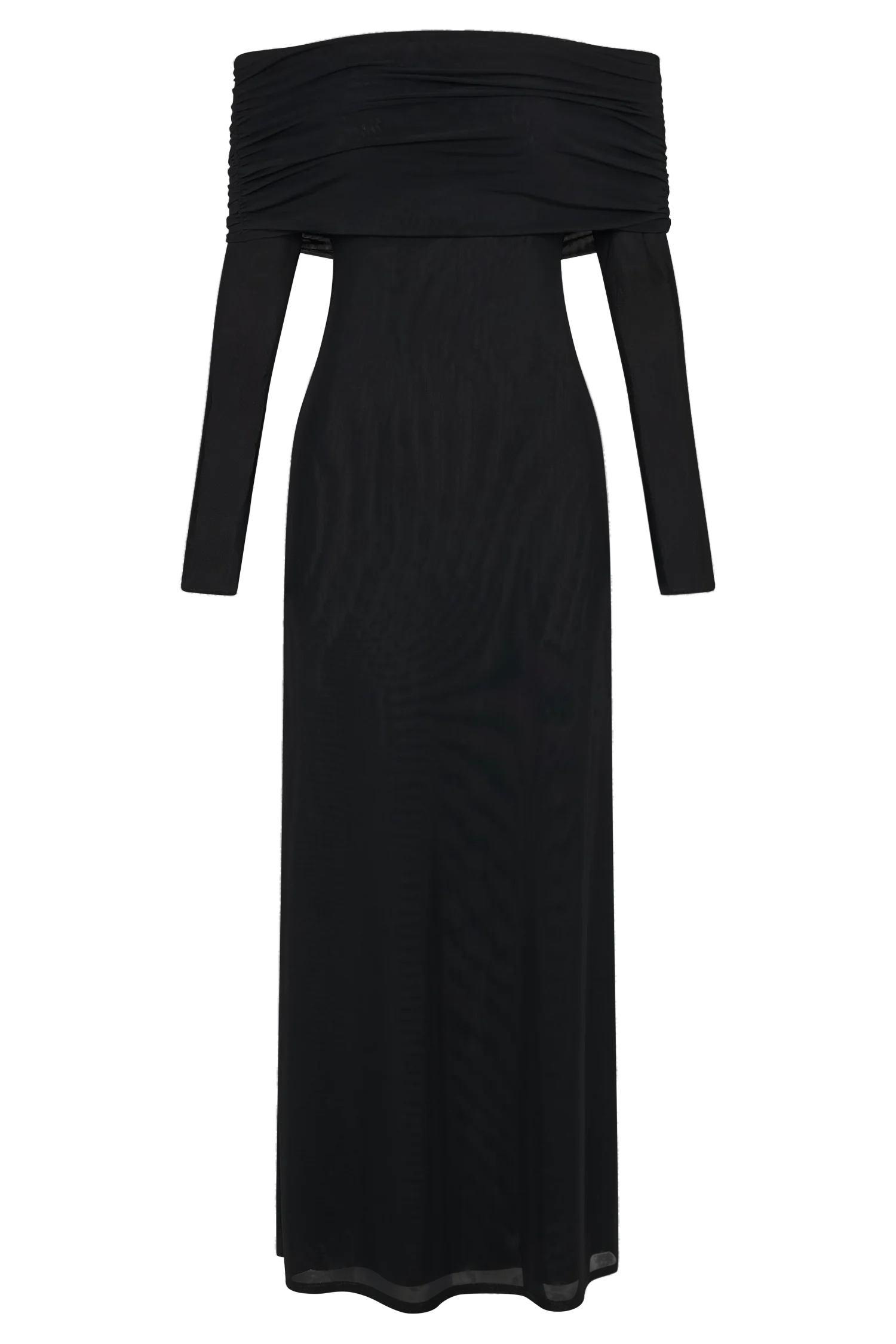Josie Off Shoulder Mesh Maxi Dress - Black