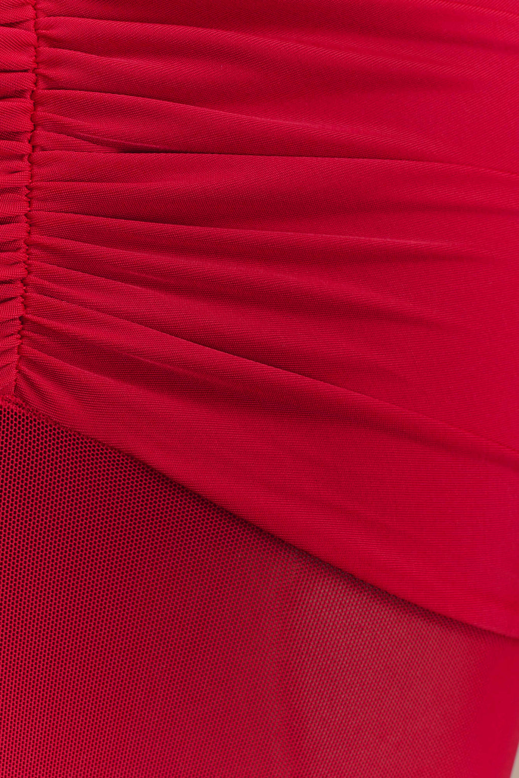 Delaney Slinky And Mesh Maxi Dress - Red