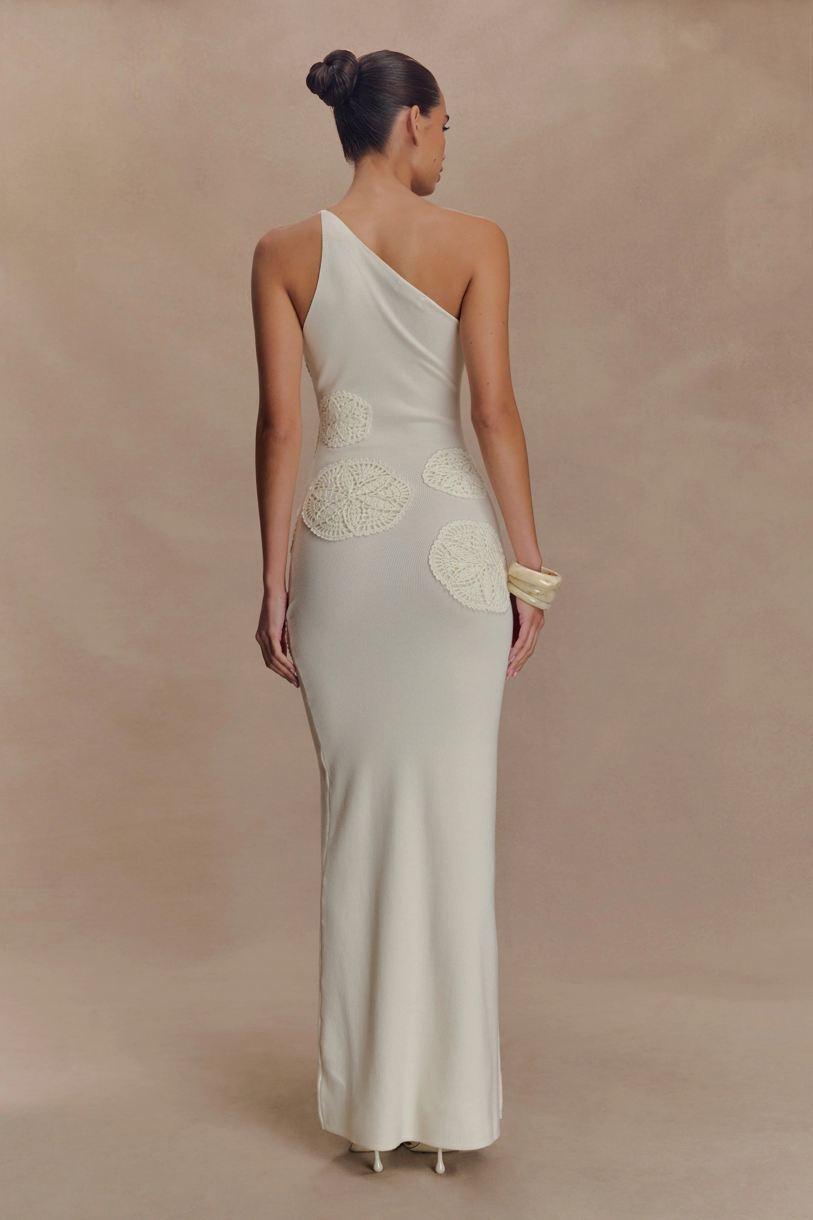 Teneika Crochet Knit Maxi Dress - Ivory