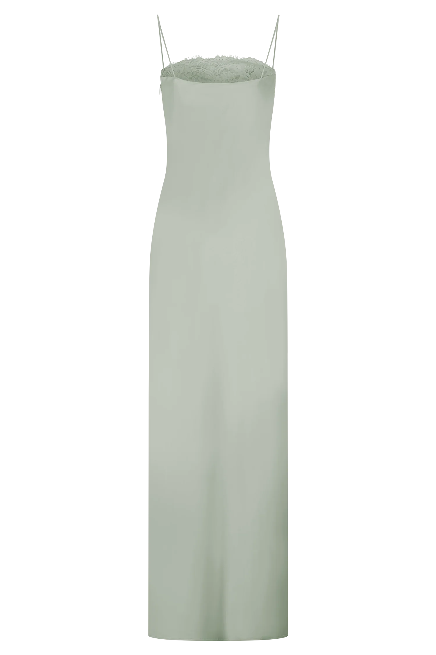 Isadora Lace & Satin Maxi Dress - Sage