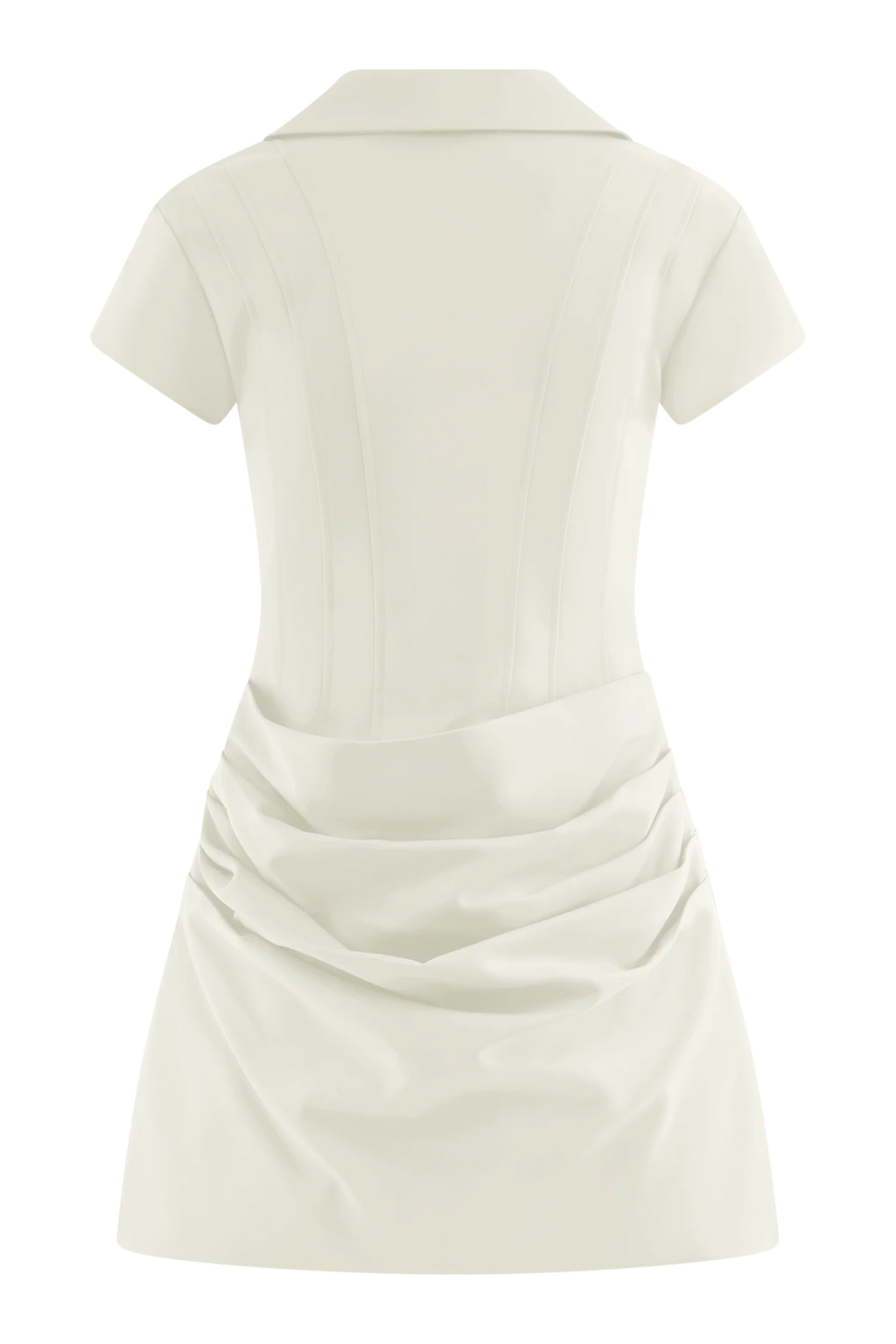 Tarryn Collared Cotton Mini Dress - White