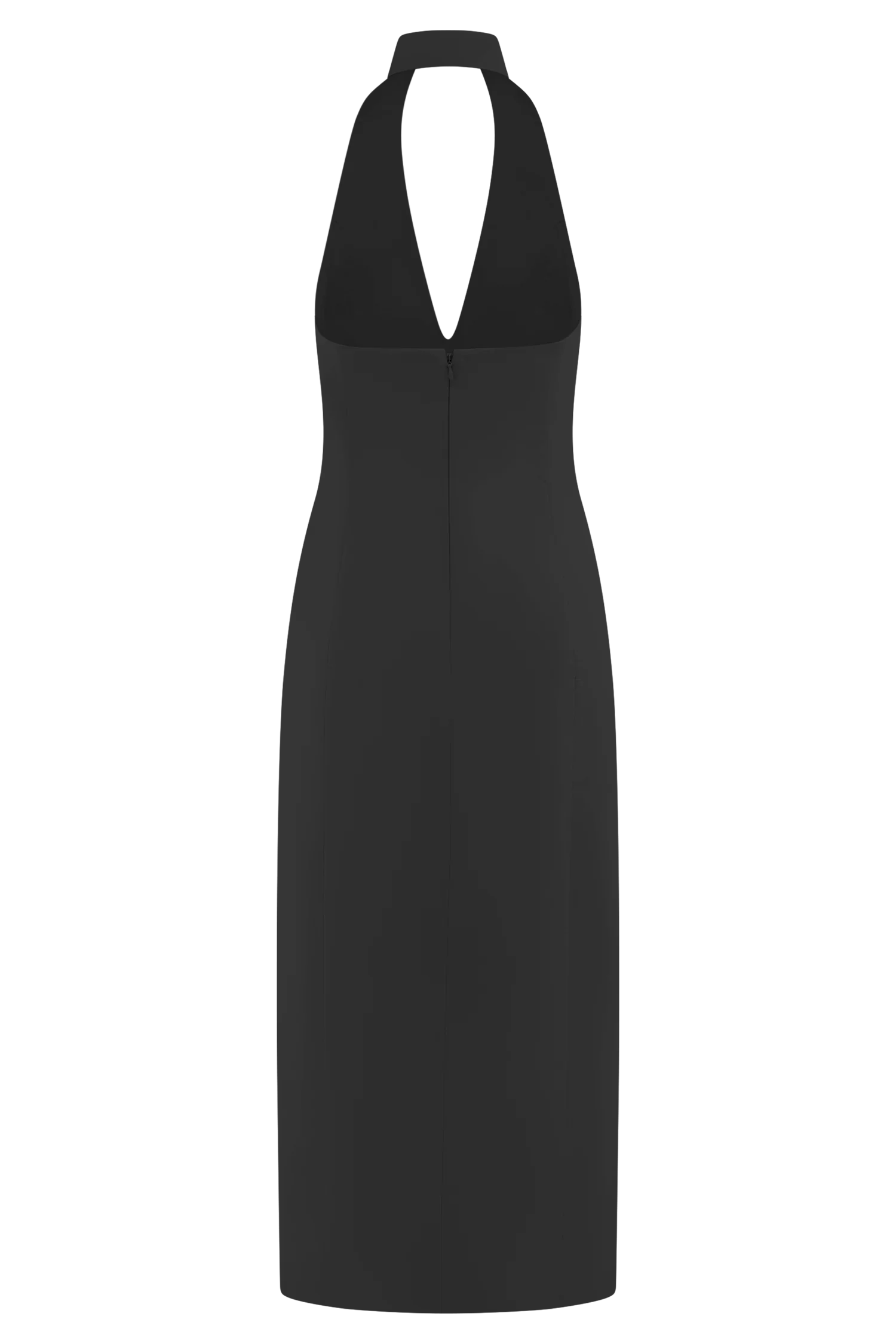 Simona Halter Neck Midi Dress - Black
