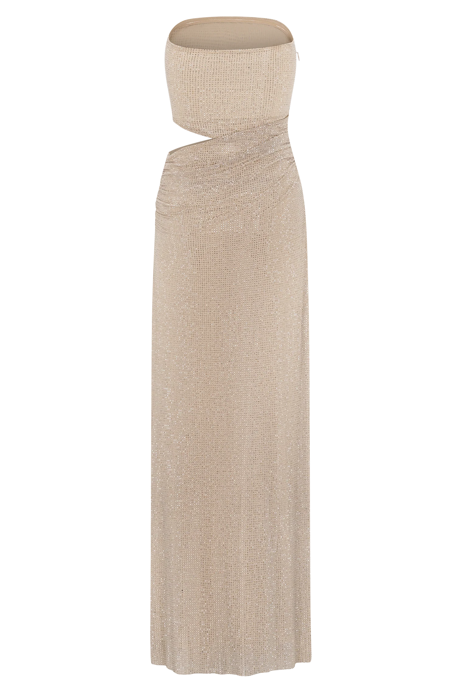 Starla Strapless Diamante Maxi Dress - Gold