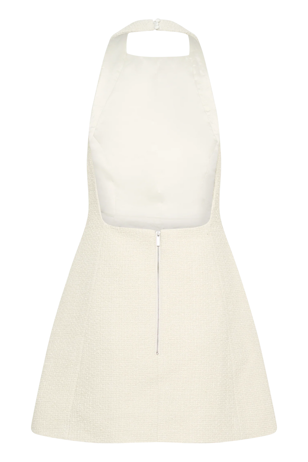 Carina Boucle Halter Mini Dress - Ivory