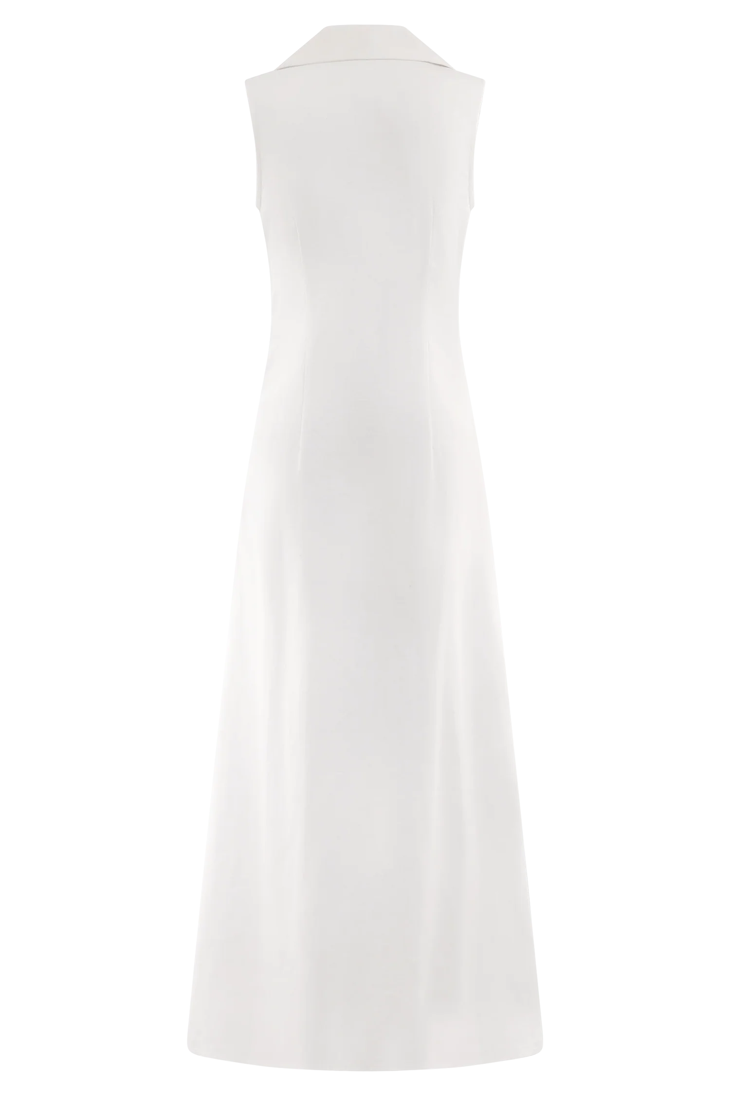 Dante Ruched Linen Midi Dress - White