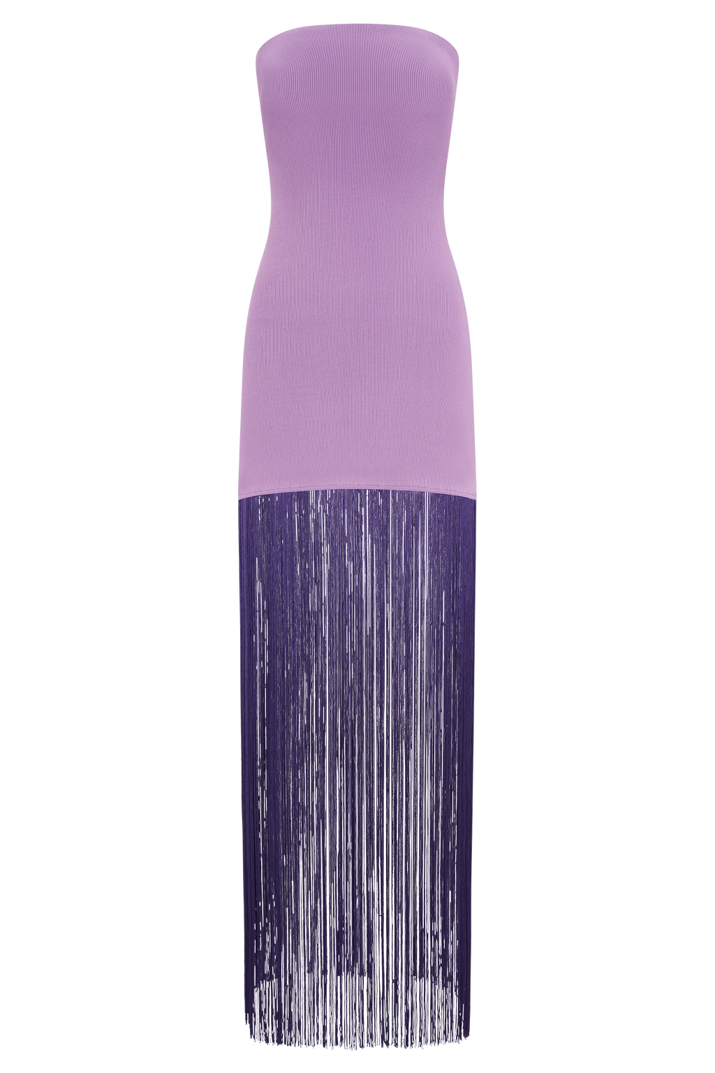 Koah Fringe Bandage Knit Maxi Dress - Purple