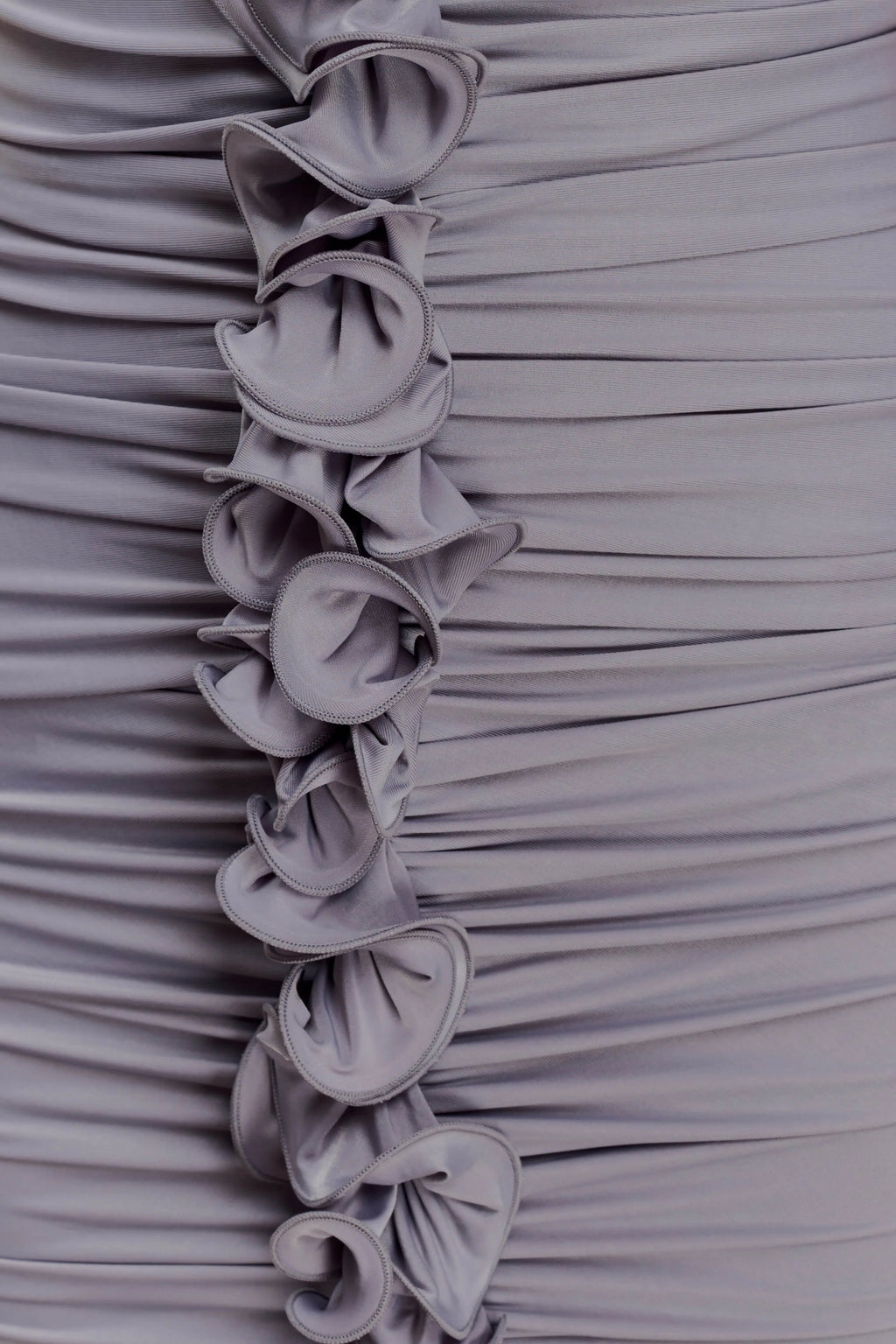 Alessandra Slinky Ruffle Maxi Dress - Grey