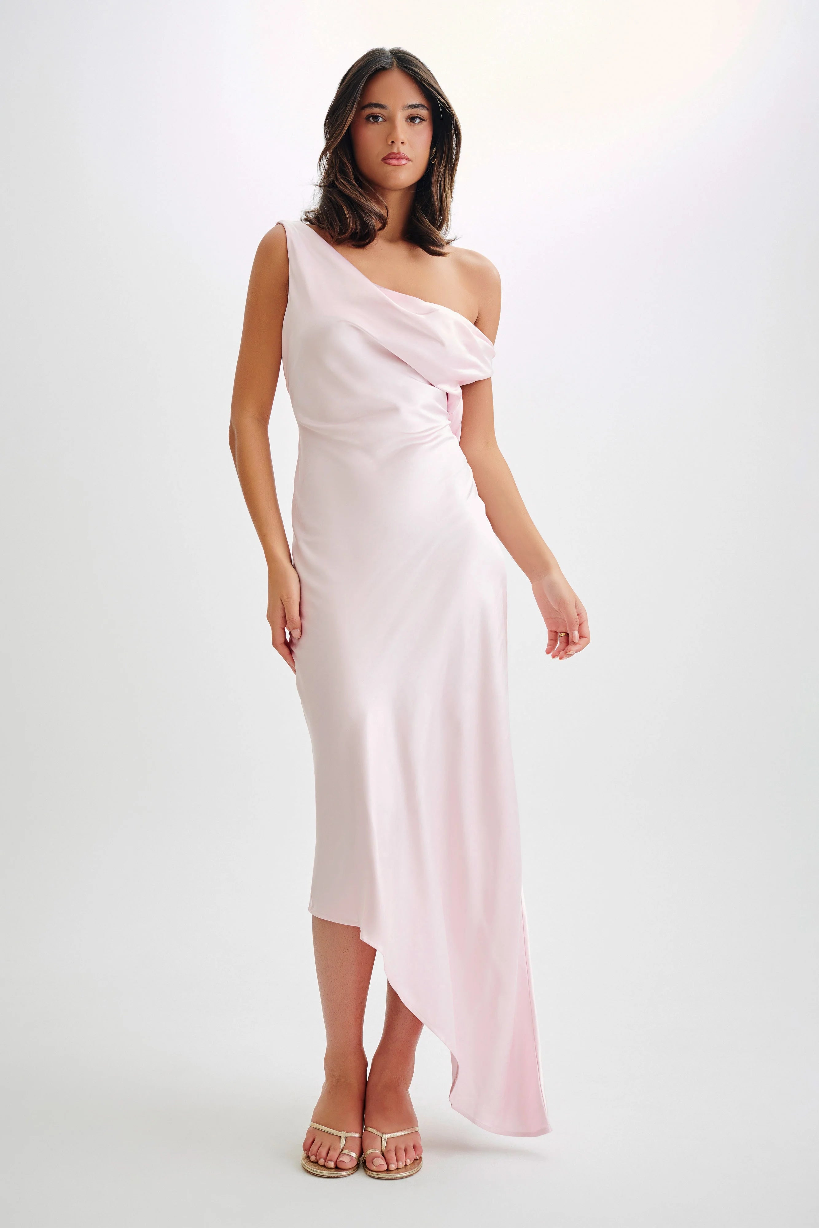 Yvette Slip Maxi Dress With Asymmetrical Hem