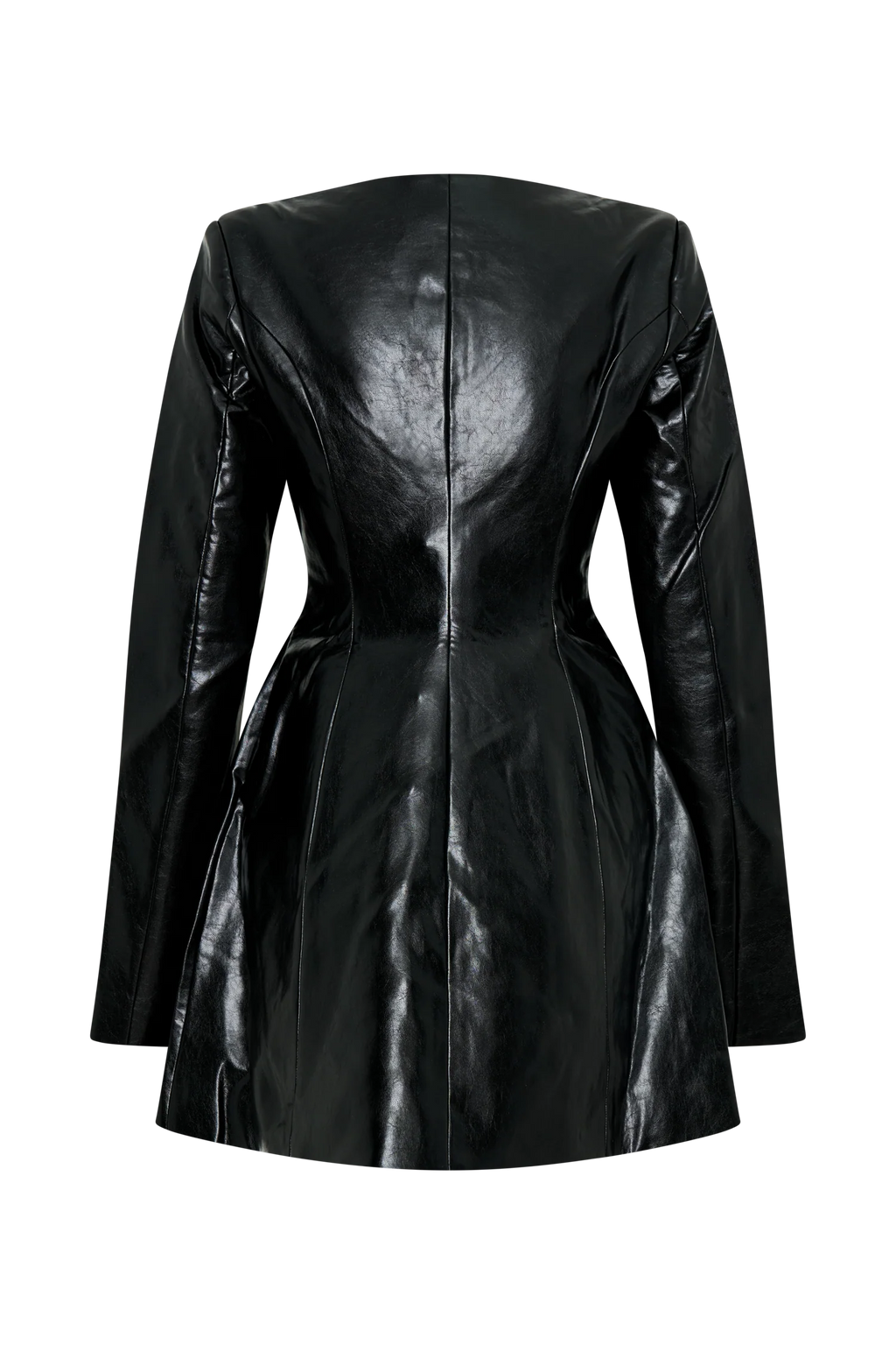 Nancy Faux Leather Mini Dress - Black
