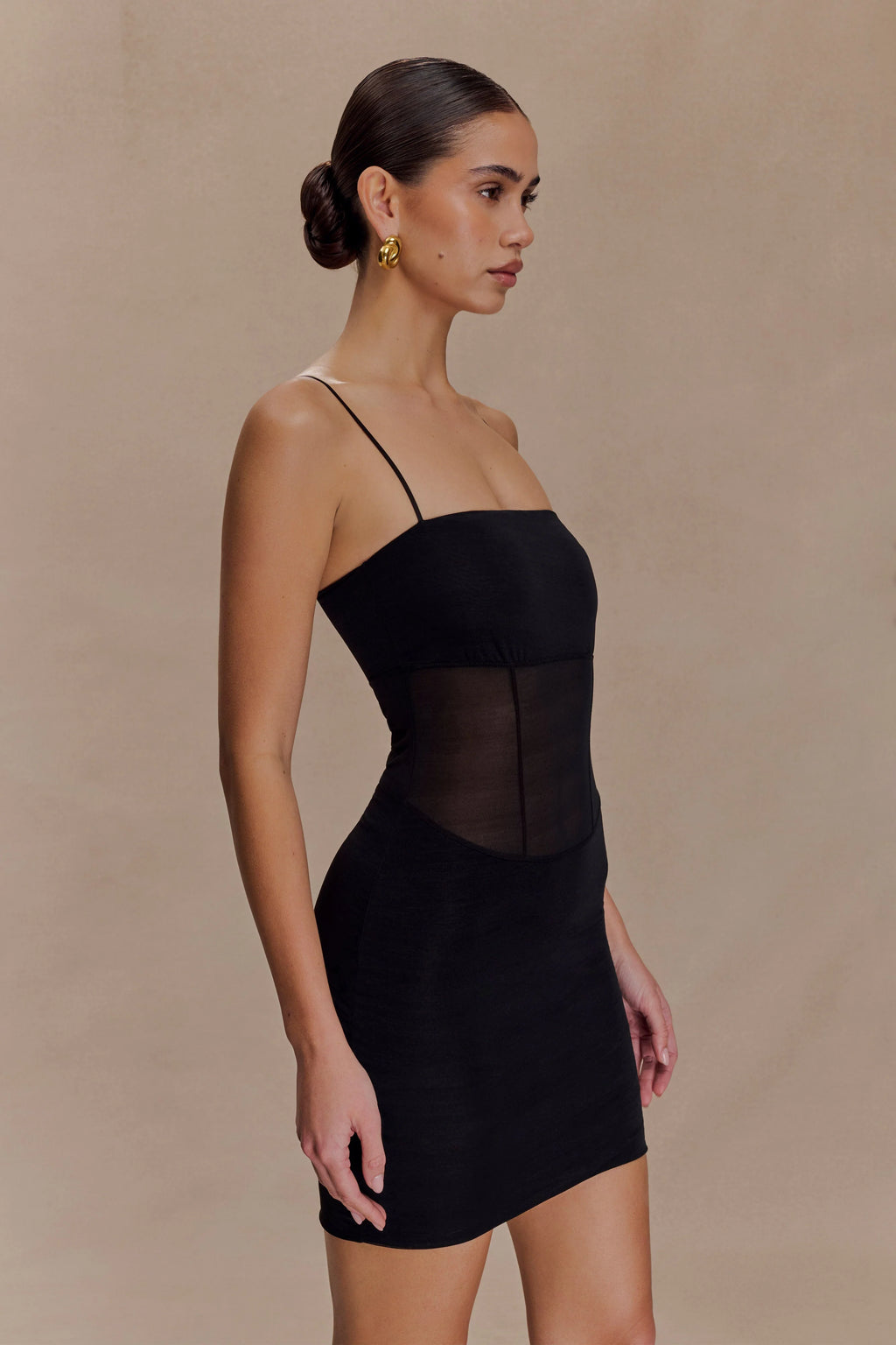 Maryk Mesh Mini Dress - Black