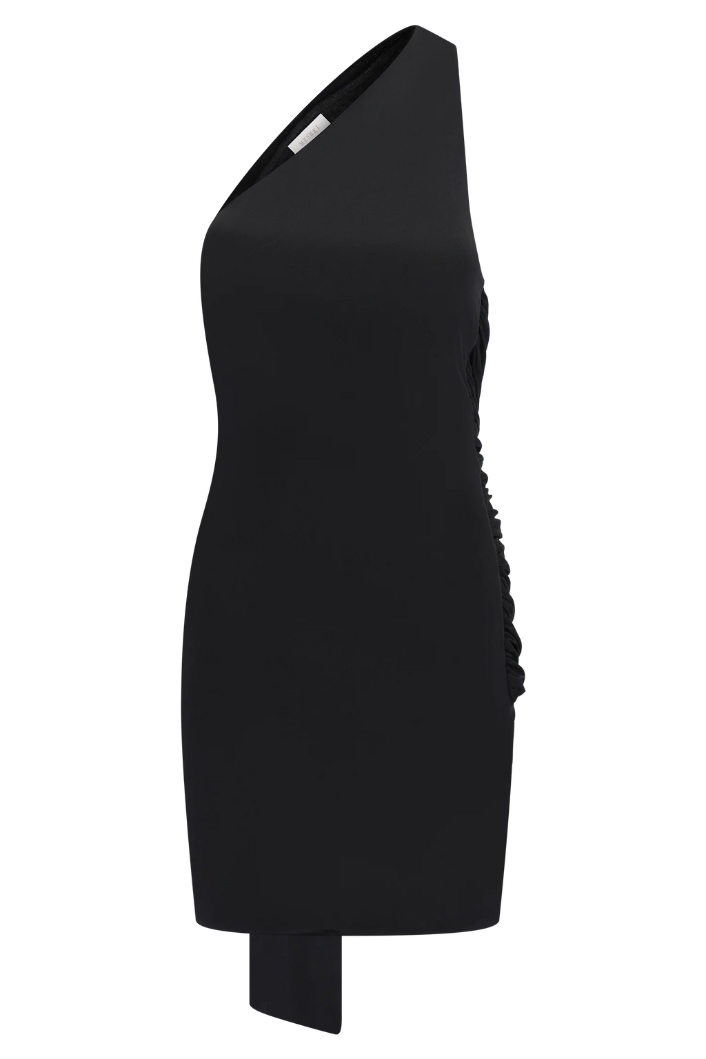 Claudette Slinky Mini Dress With Hardware - Black