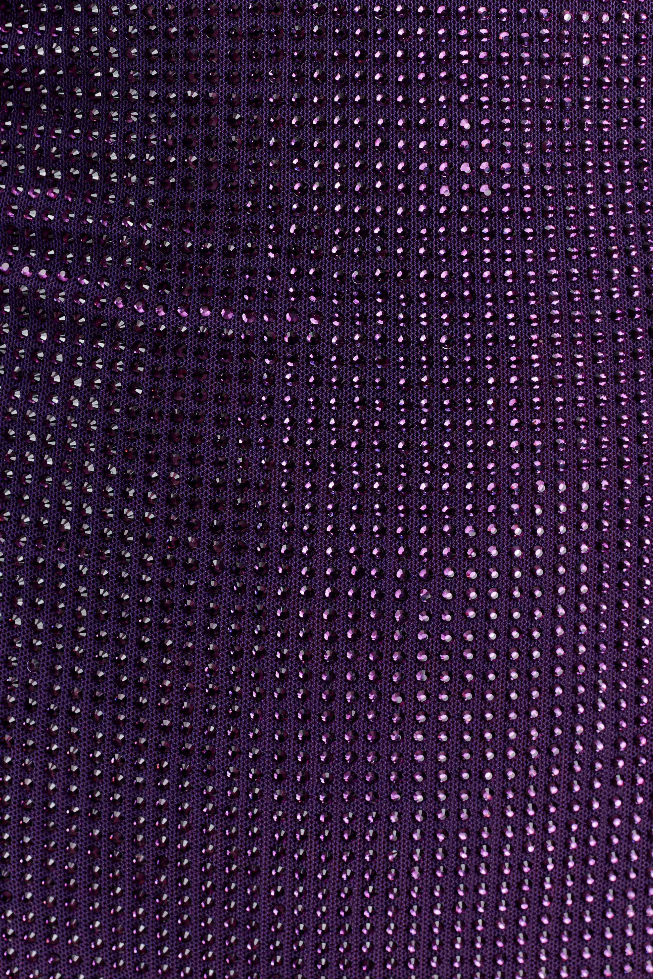 Genie Diamante Halter Midi Dress - Purple