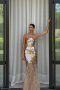 Jenny Hand Embellished Maxi Dress - Gold