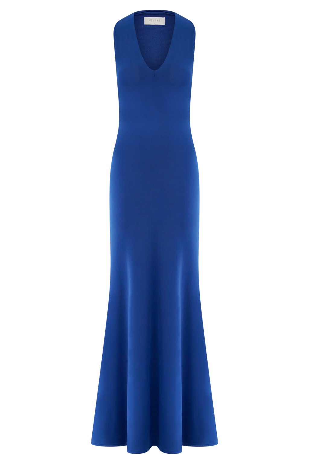 Elke Slinky V Neck Maxi Dress - Cobalt