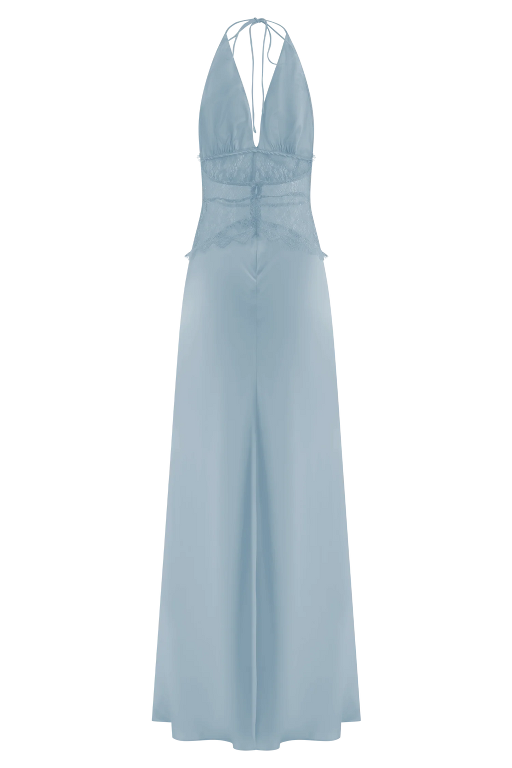 Dinah Lace And Satin Maxi Dress - Cornflower Blue