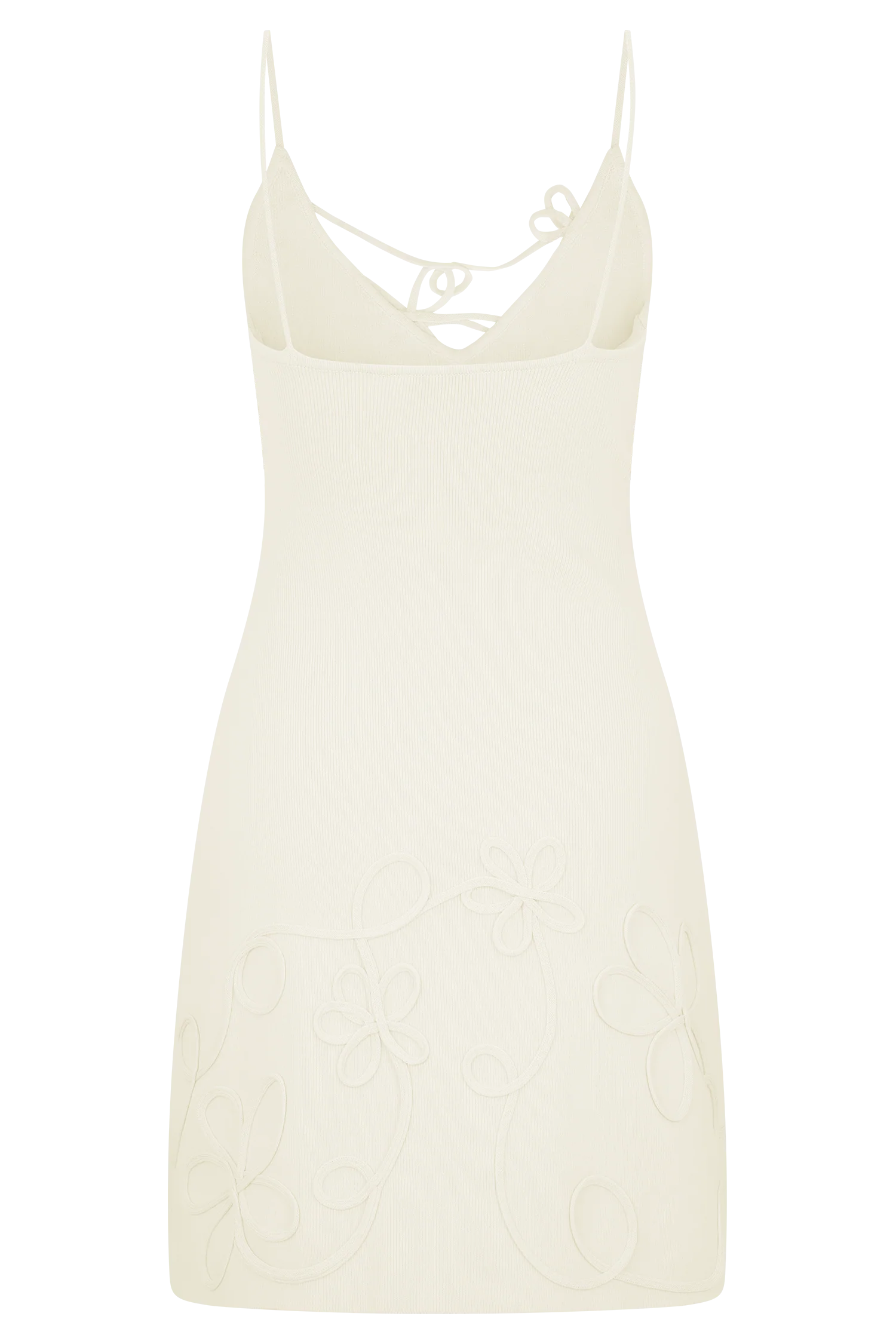 Brullo Embroidery Knit Mini Dress - Ivory