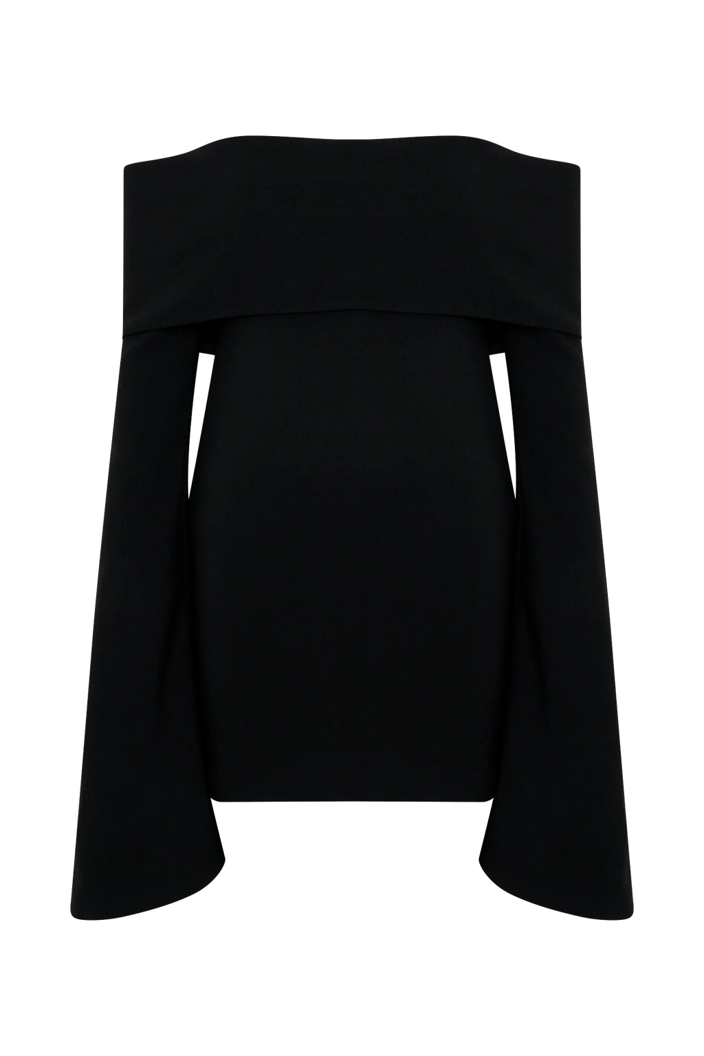 Dominique Off Shoulder Long Sleeve Mini Dress - Black
