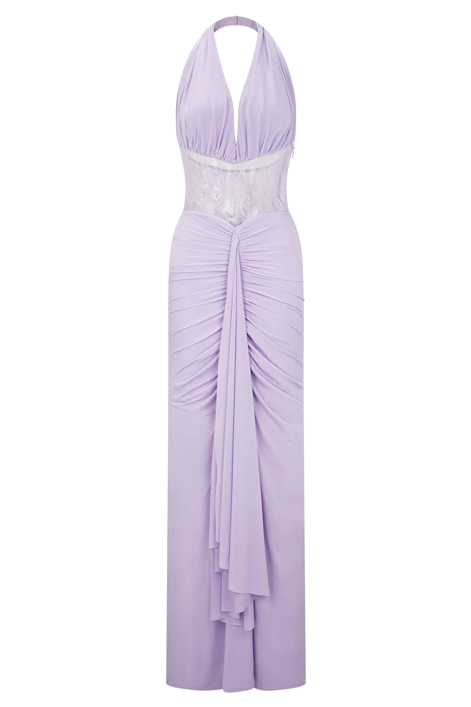 Bonnie Slinky And Lace Maxi Dress - Lilac