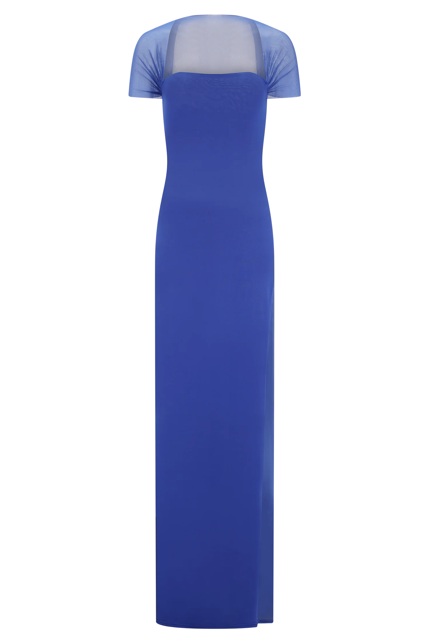 Wyatt Slinky And Mesh Maxi Dress - Cobalt Blue