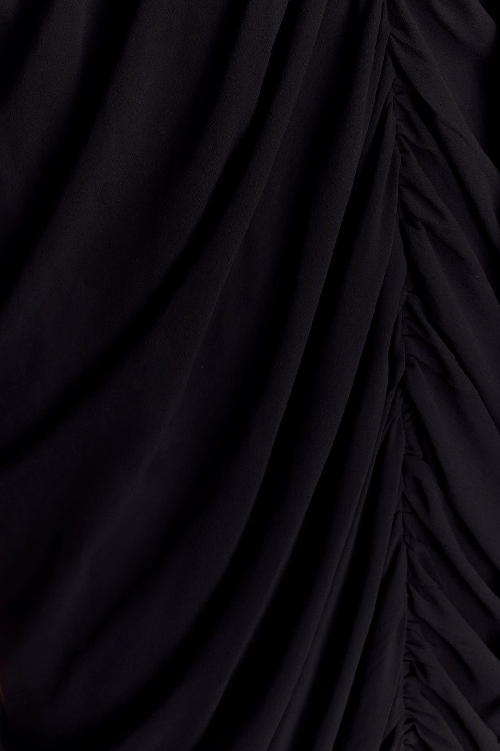 Micaela Chiffon Gathered Maxi Dress - Black