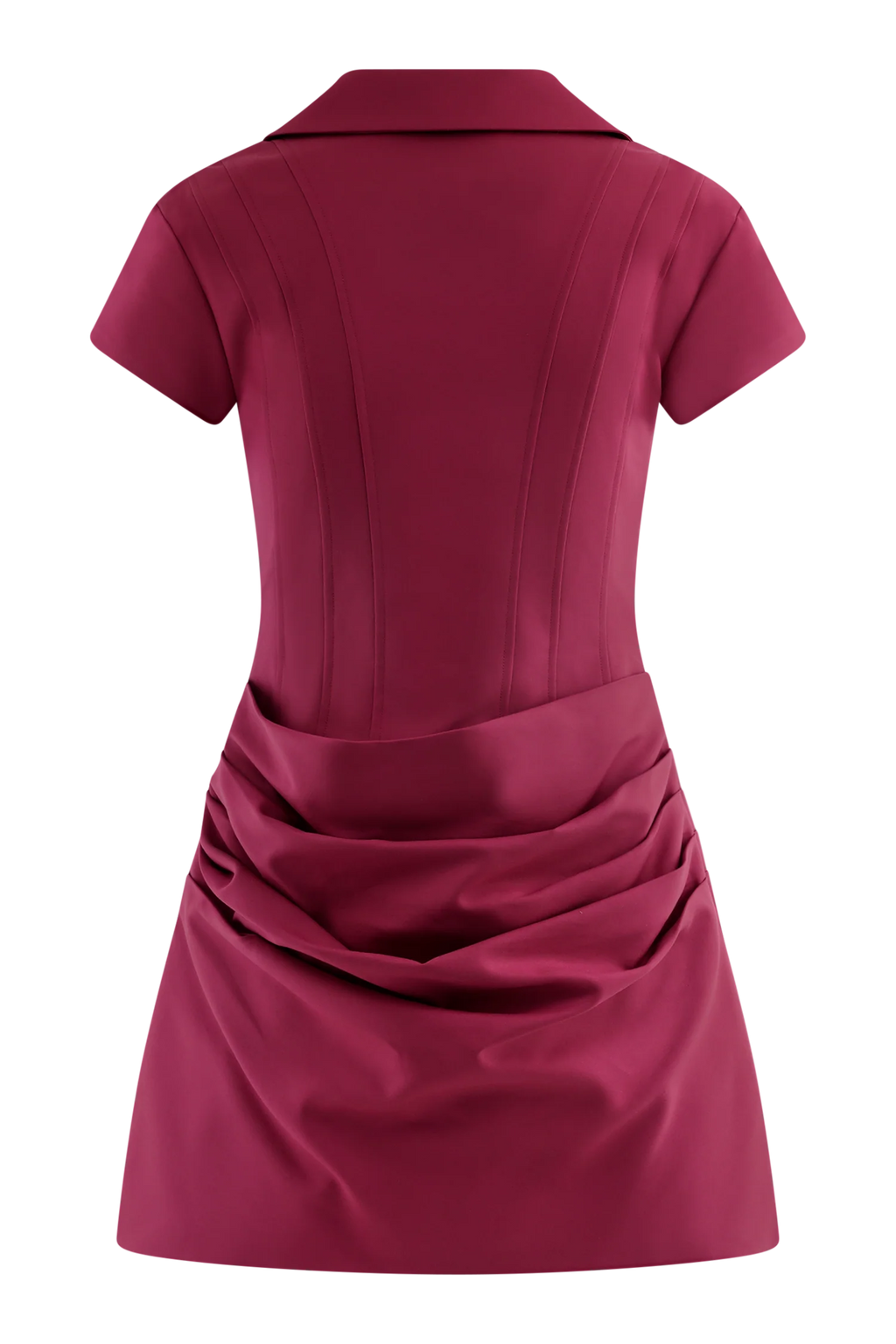 Tarryn Collared Cotton Mini Dress - Dragonfruit