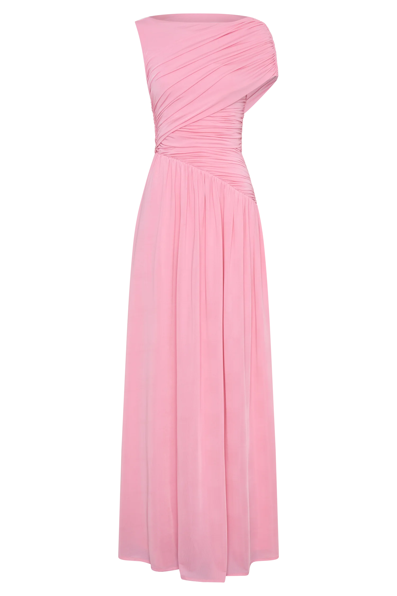 Ayeshya Slinky Asymmetric Maxi Dress - Candy Pink
