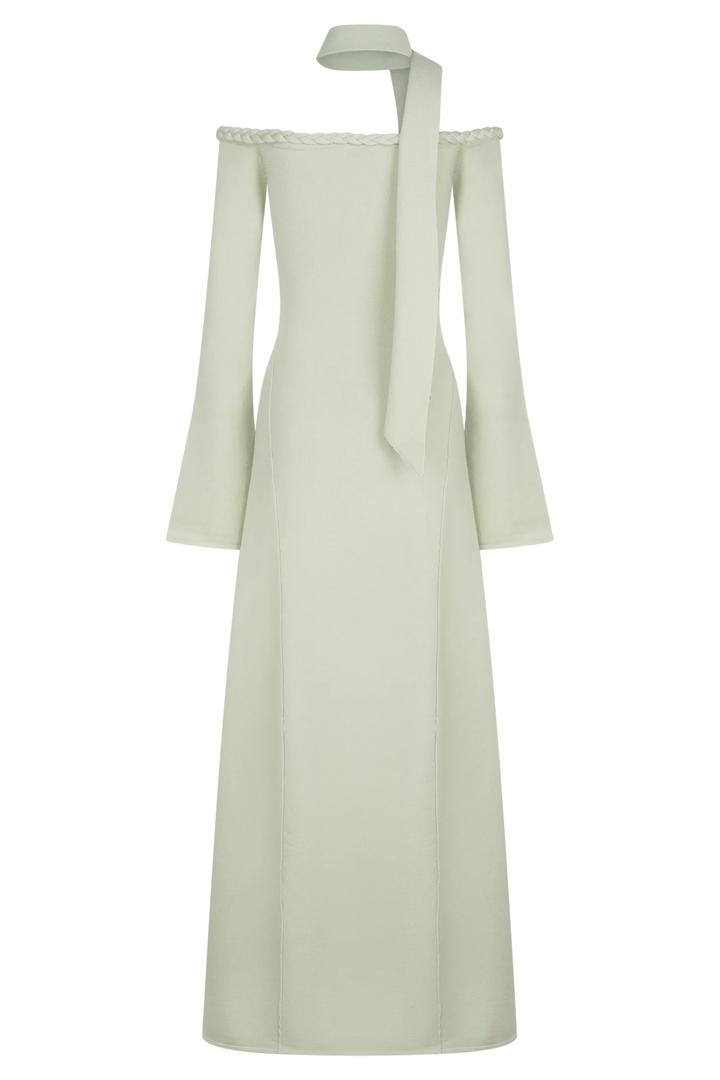 Heidi Strapless Knit Scarf Maxi Dress - Pastel Green