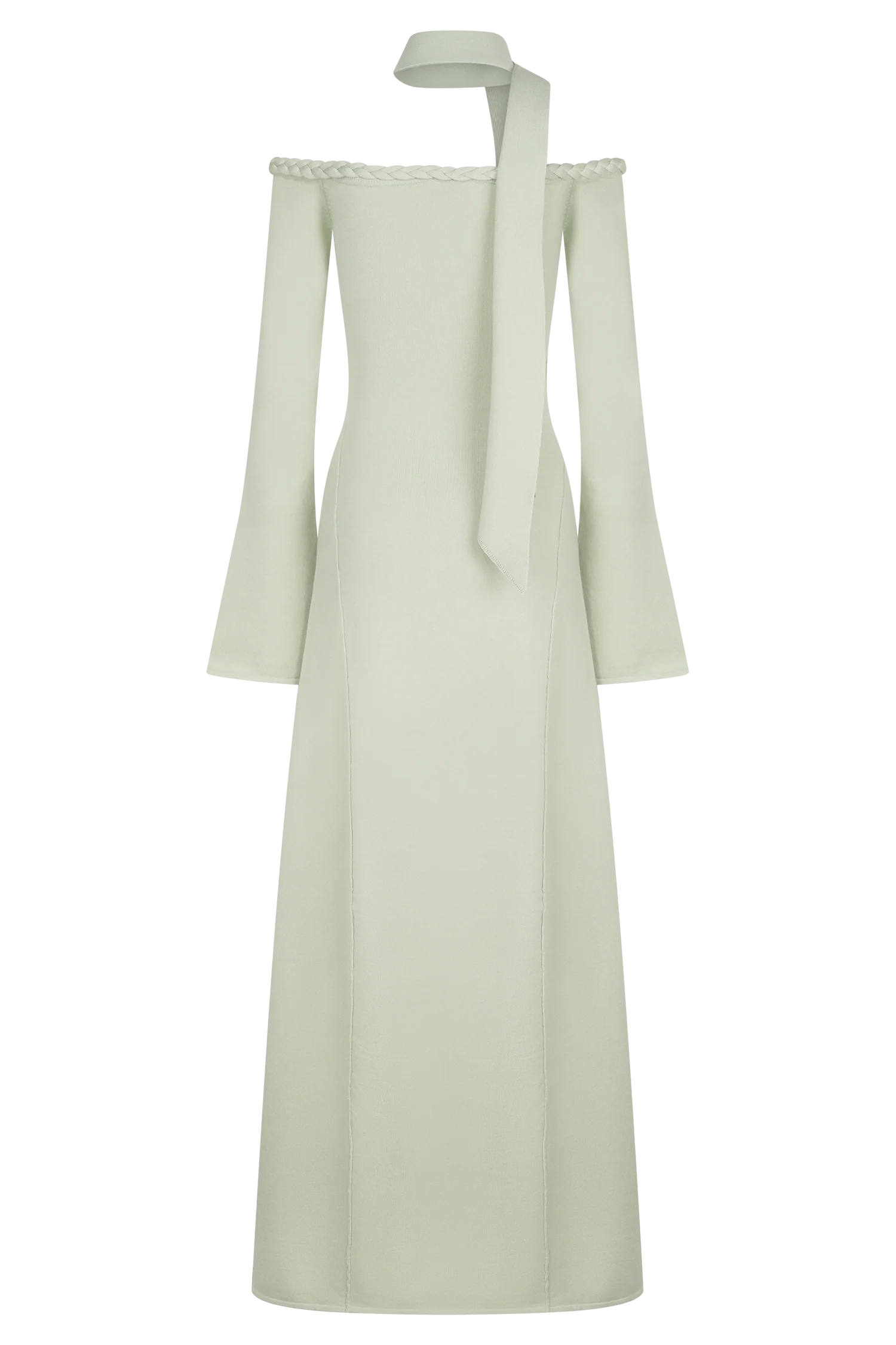 Heidi Strapless Knit Scarf Maxi Dress - Pastel Green