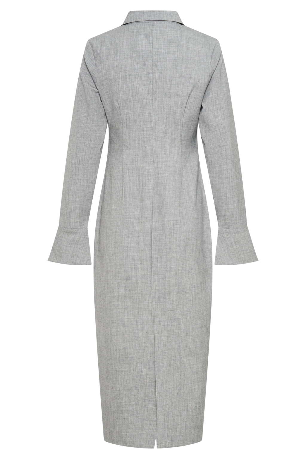 Dorian Fitted Shirt Midi Dress - Charcoal Marle