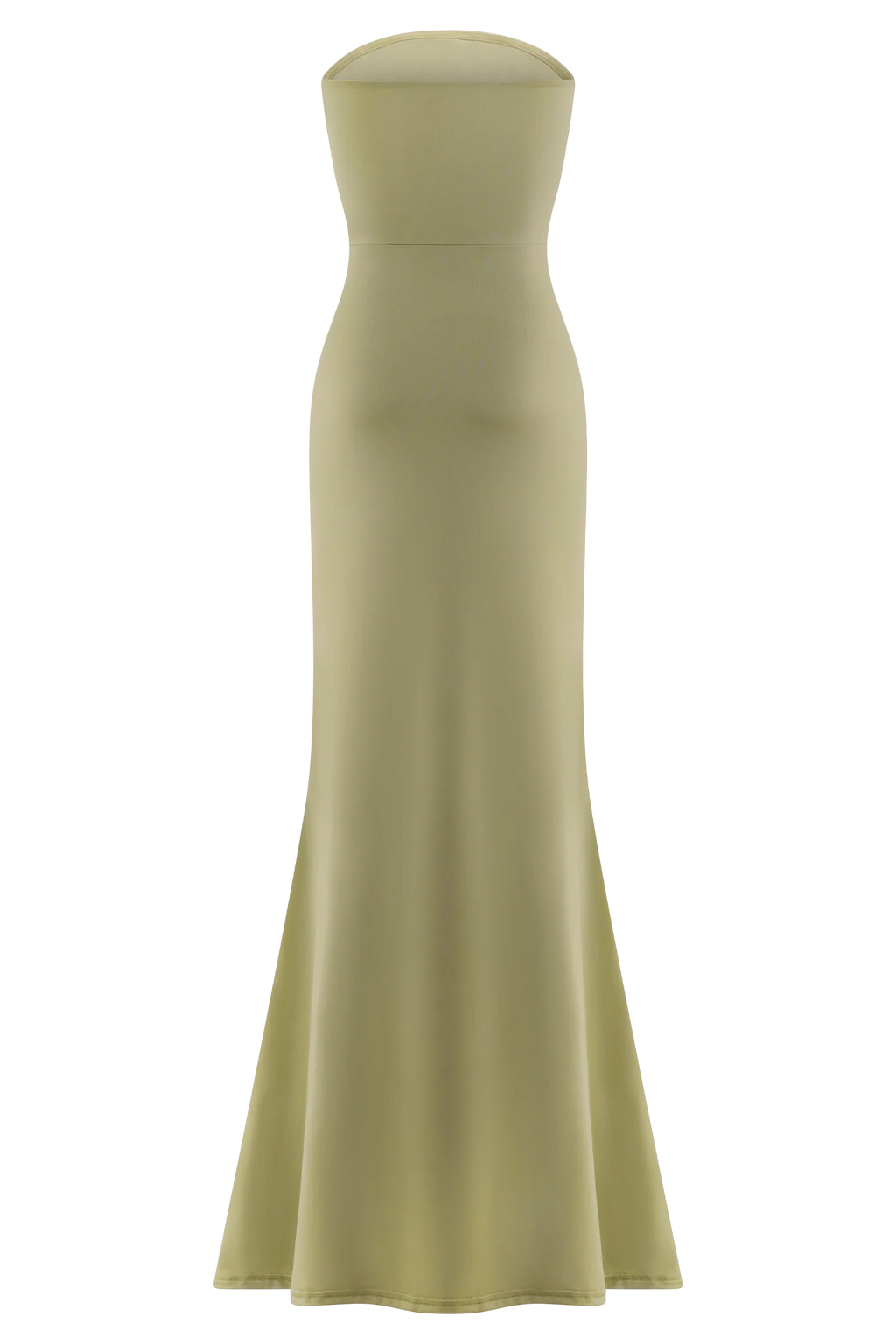 Madison Strapless Slinky Maxi Dress - Sage