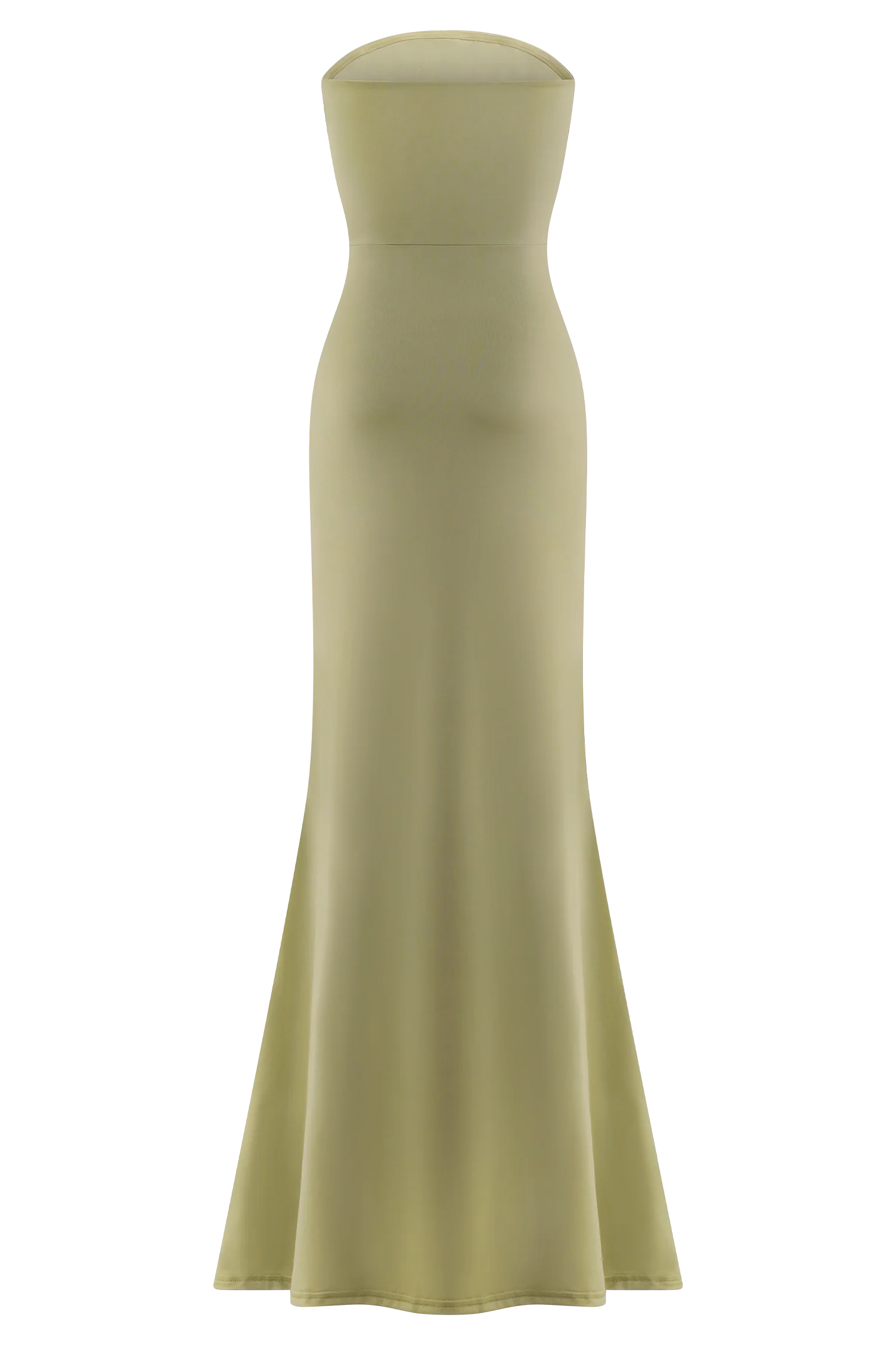 Madison Strapless Slinky Maxi Dress - Sage