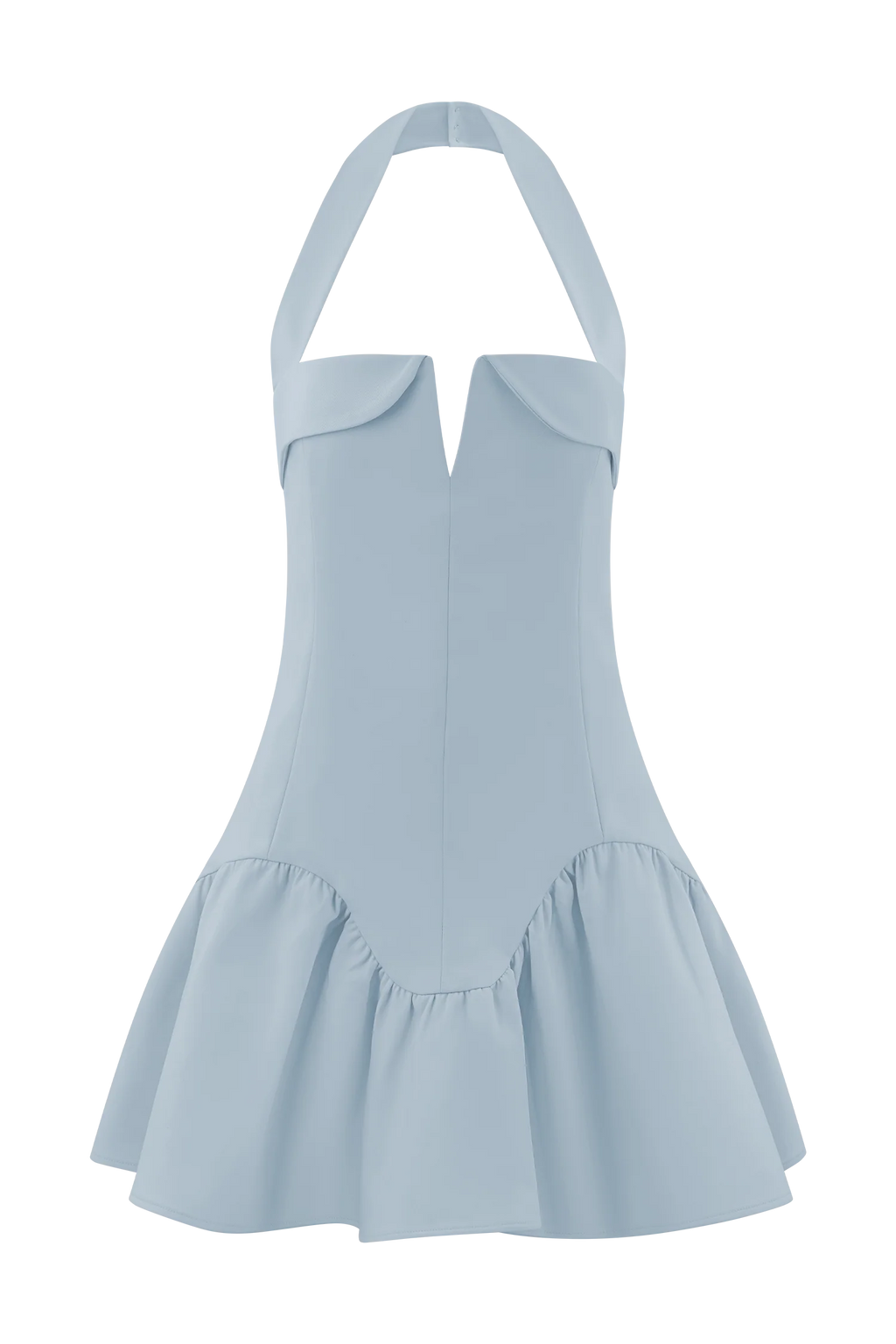 Calipso Halter Mini Dress - Cornflower Blue