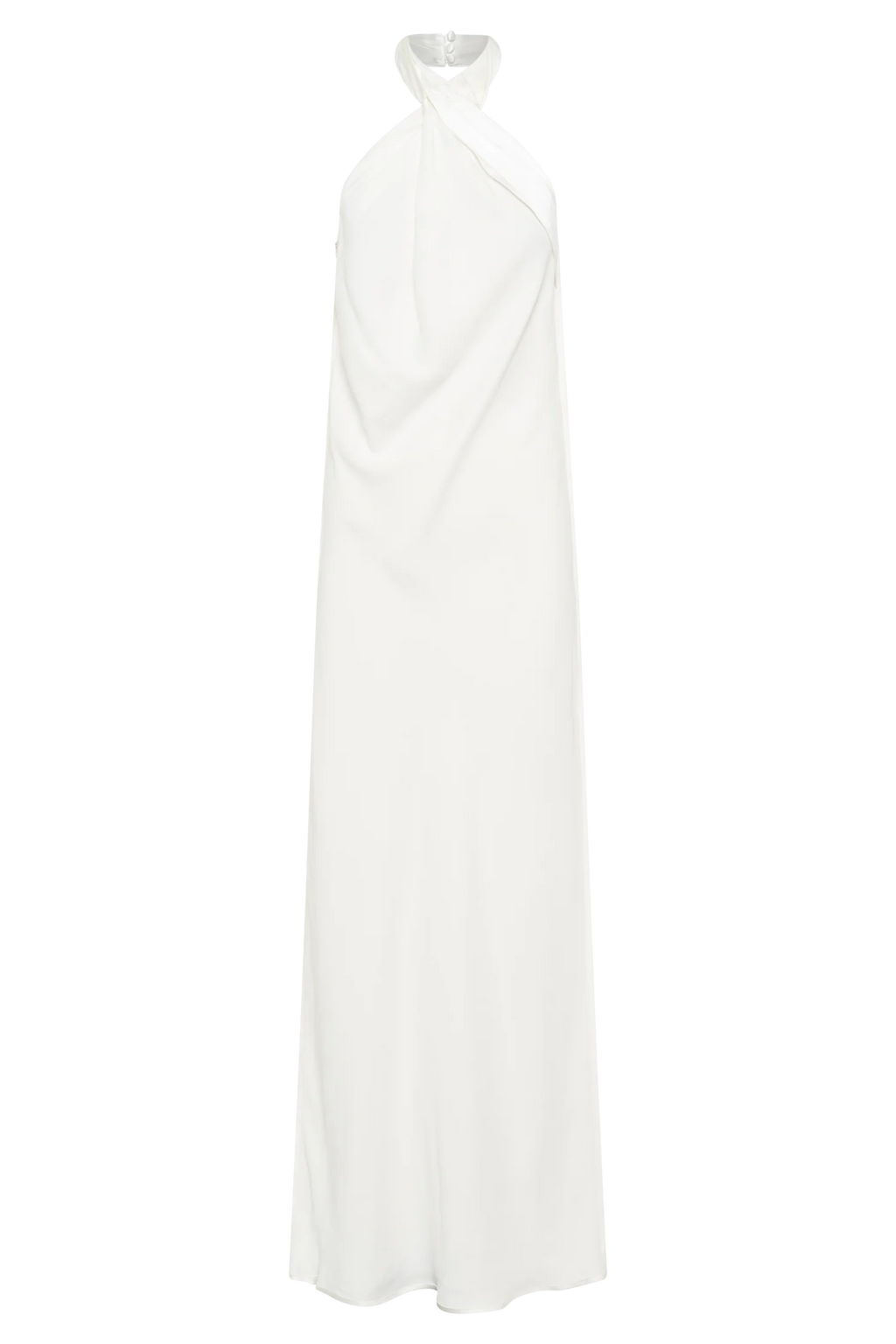 Laura Halter Satin Gown - White