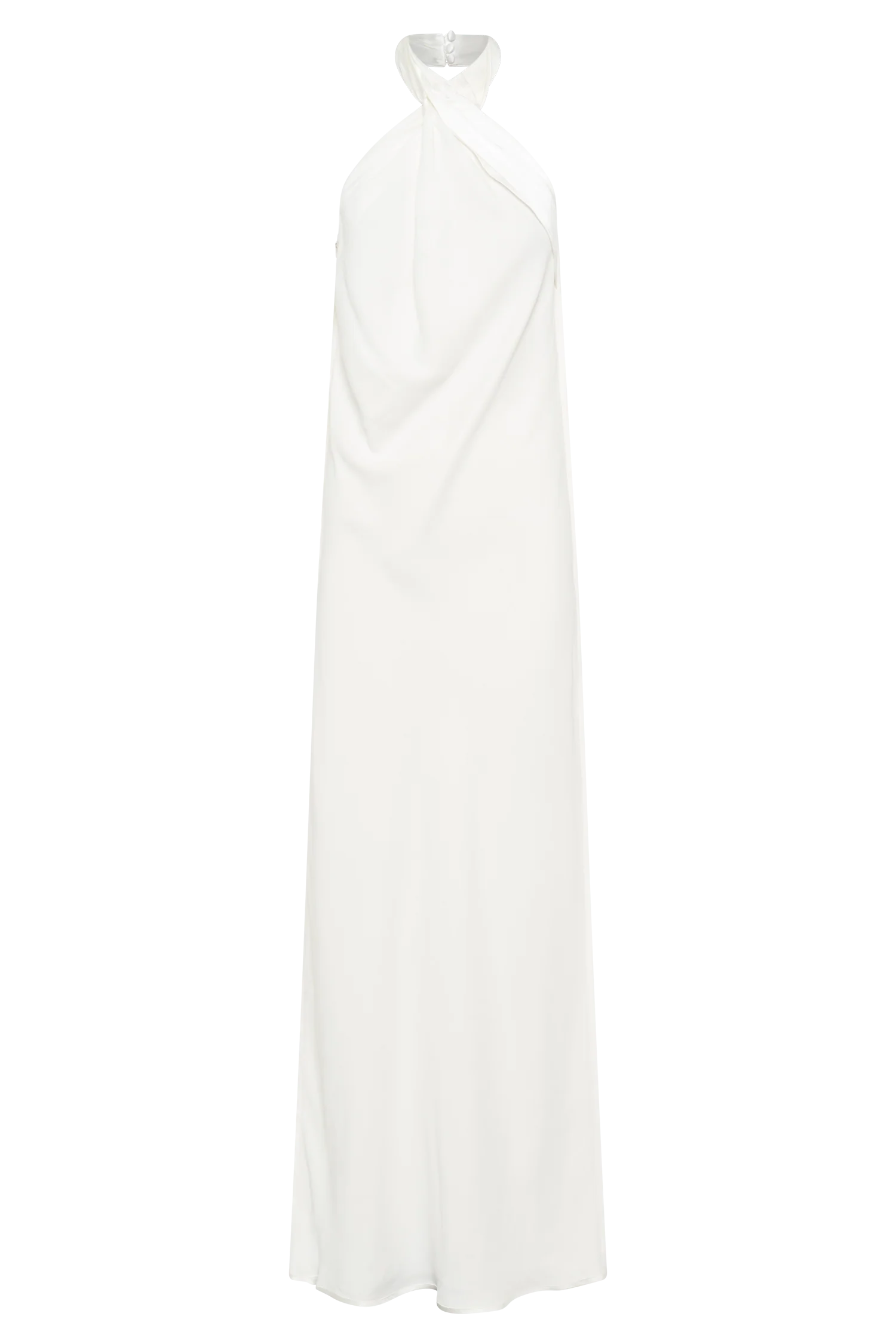 Laura Halter Satin Gown - White