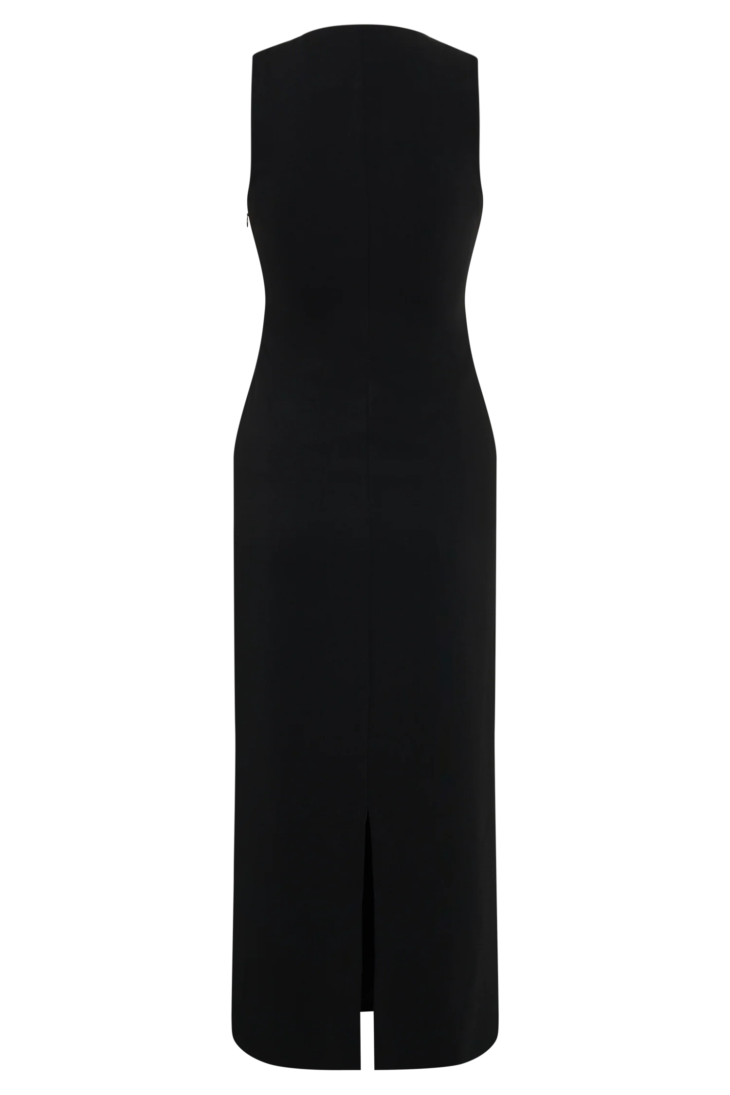 Norah Sleeveless Crepe Midi Dress - Black
