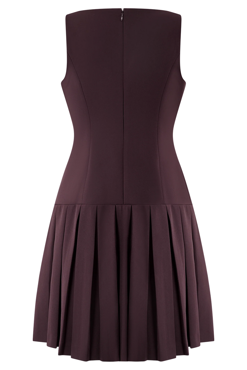 Mackenzie Sleeveless Pleated Mini Dress - Mahogany