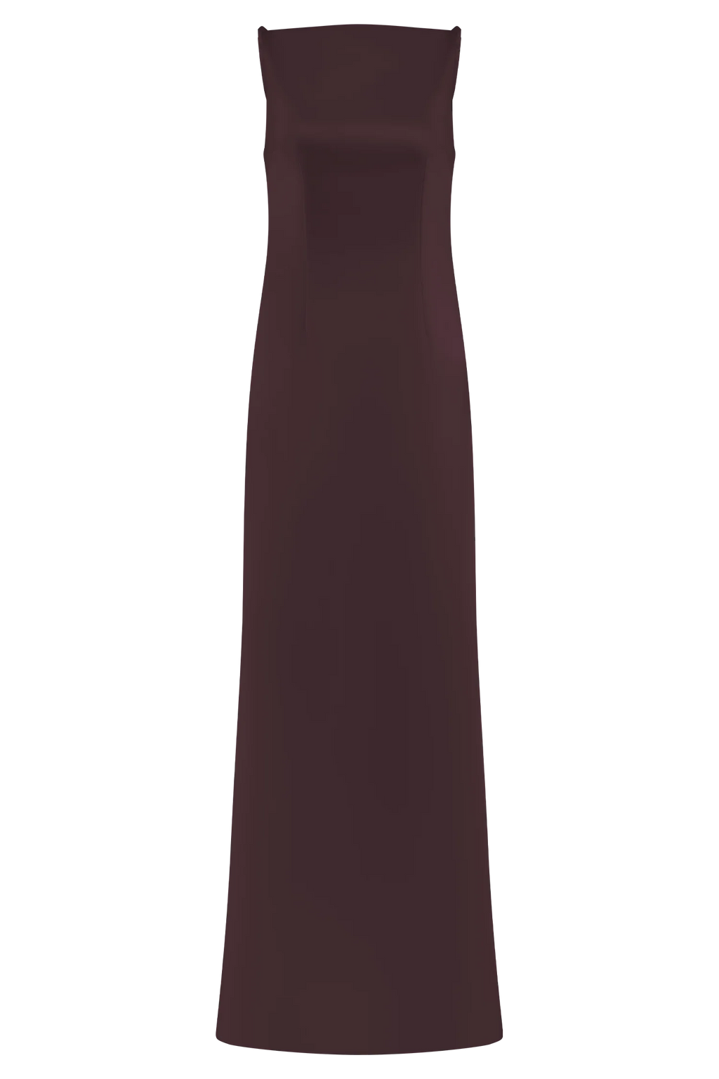 Violet Sleeveless Satin Maxi Dress - Dark Chocolate