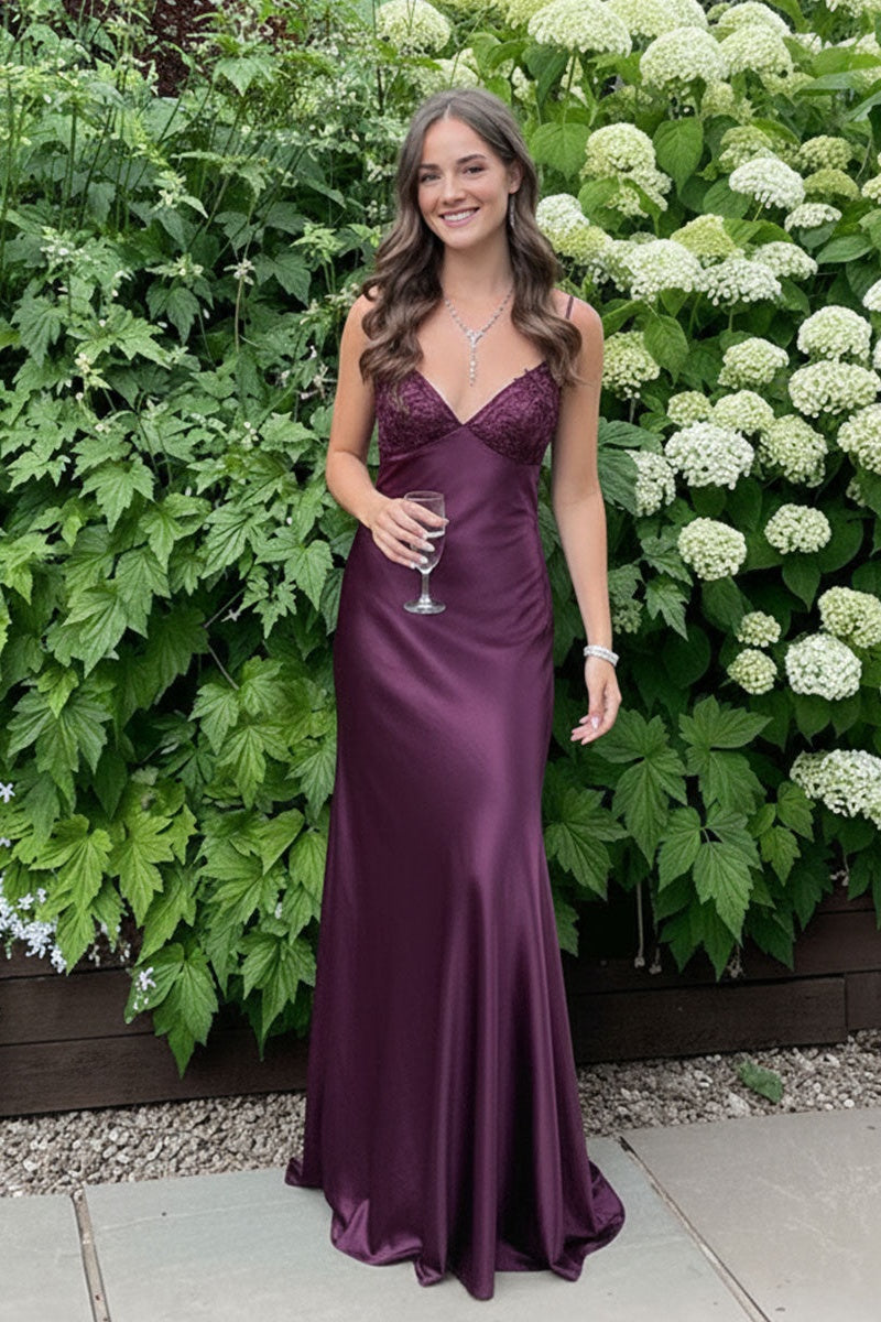Beaded Blue Soft Satin Sheath Long Dress
