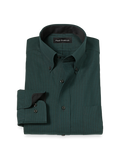Product Image of Non-iron Cotton Houndstooth Dress Shirt With Contrast Trim-Black/Green