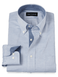 Product Image of Comfort Stretch Non-iron Solid Dress Shirt With Contrast Trim-Cobalt
