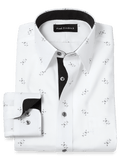 Product Image of Non-iron Cotton Houndstooth Dress Shirt-White